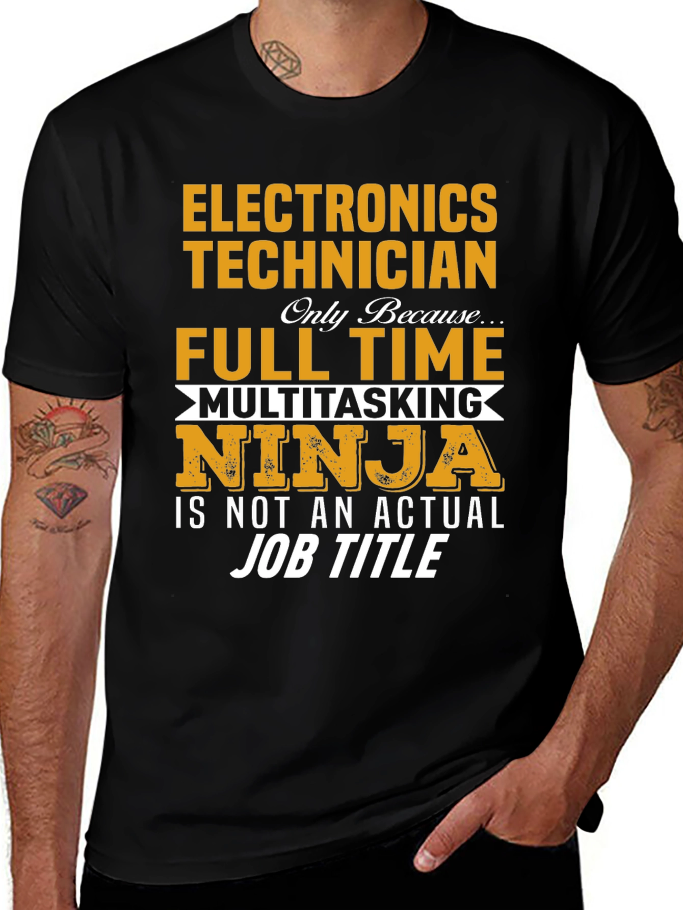 Electronics Technician Full Time Ninja T-Shirt