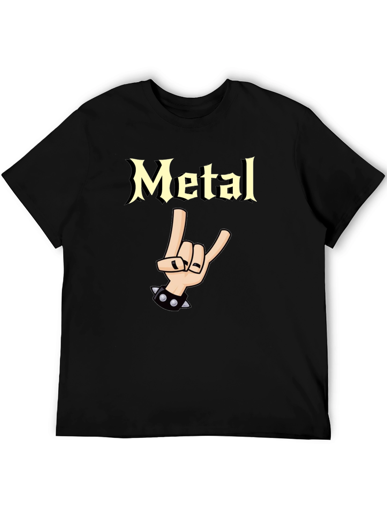 Metal Graphic T-Shirt - Rock On Hand Gesture