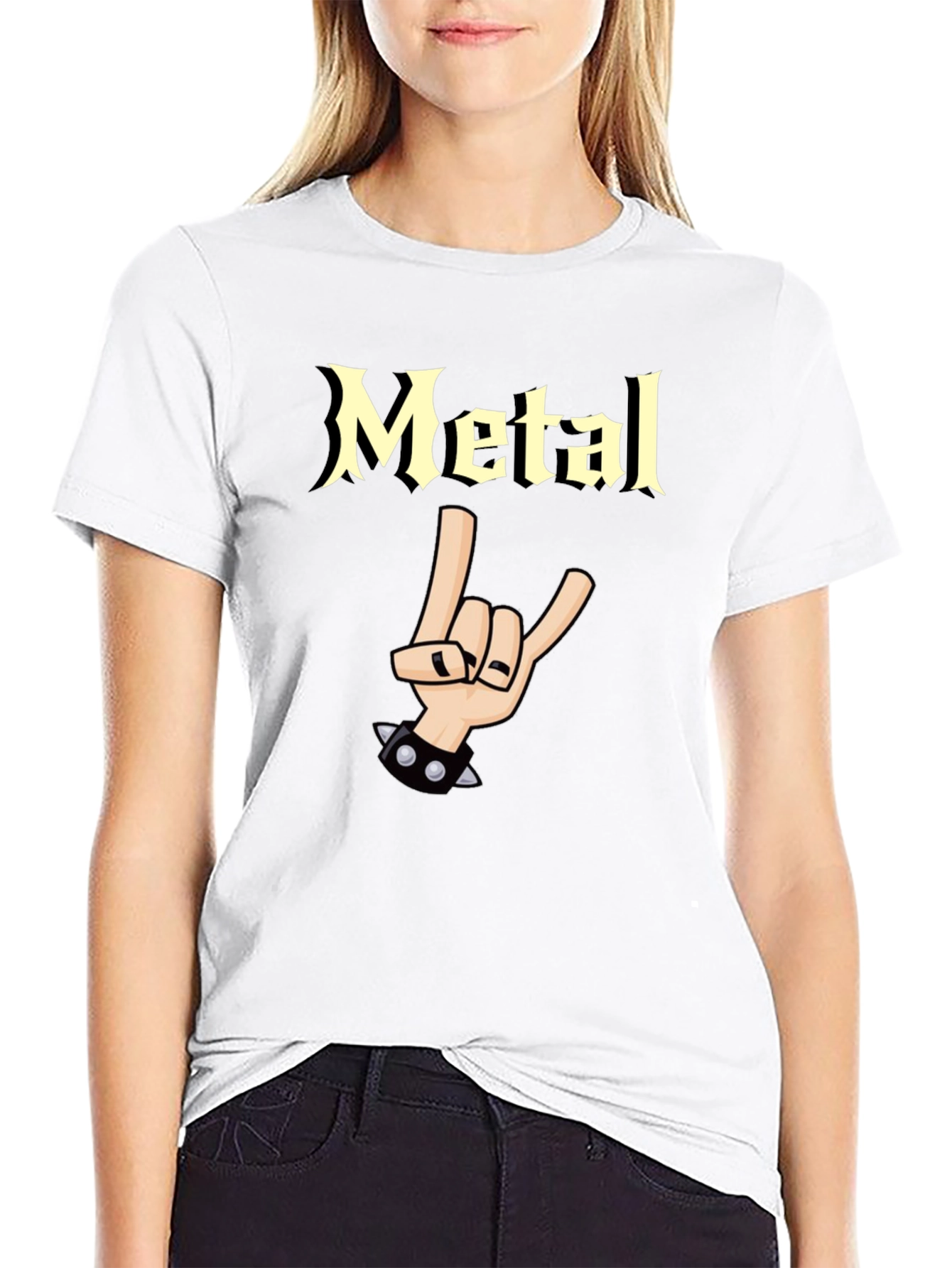 Metal Graphic T-Shirt - Rock On Hand Gesture