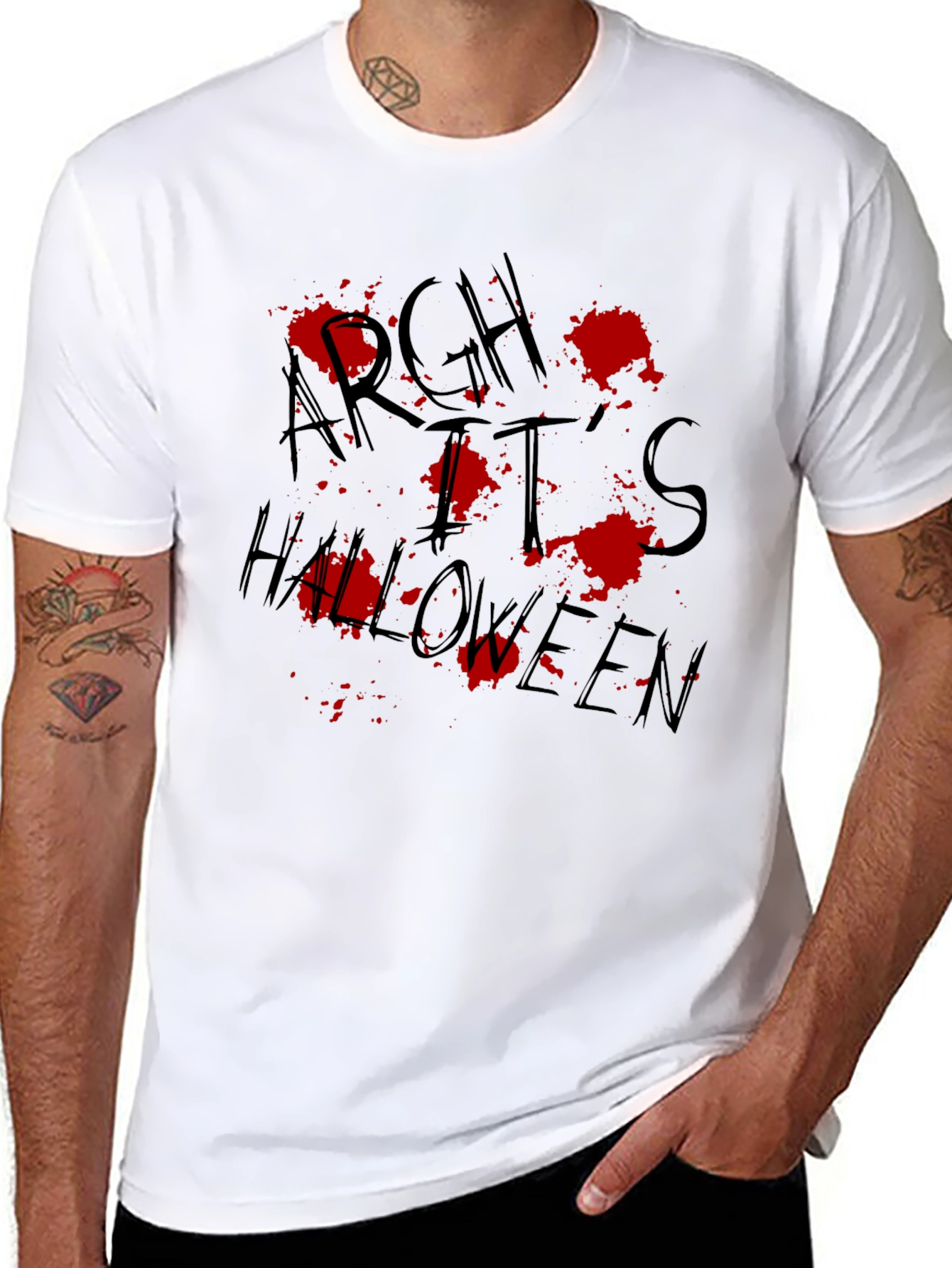 Argh Its Halloween Graphic Tee - Spooky Holiday Shirt
