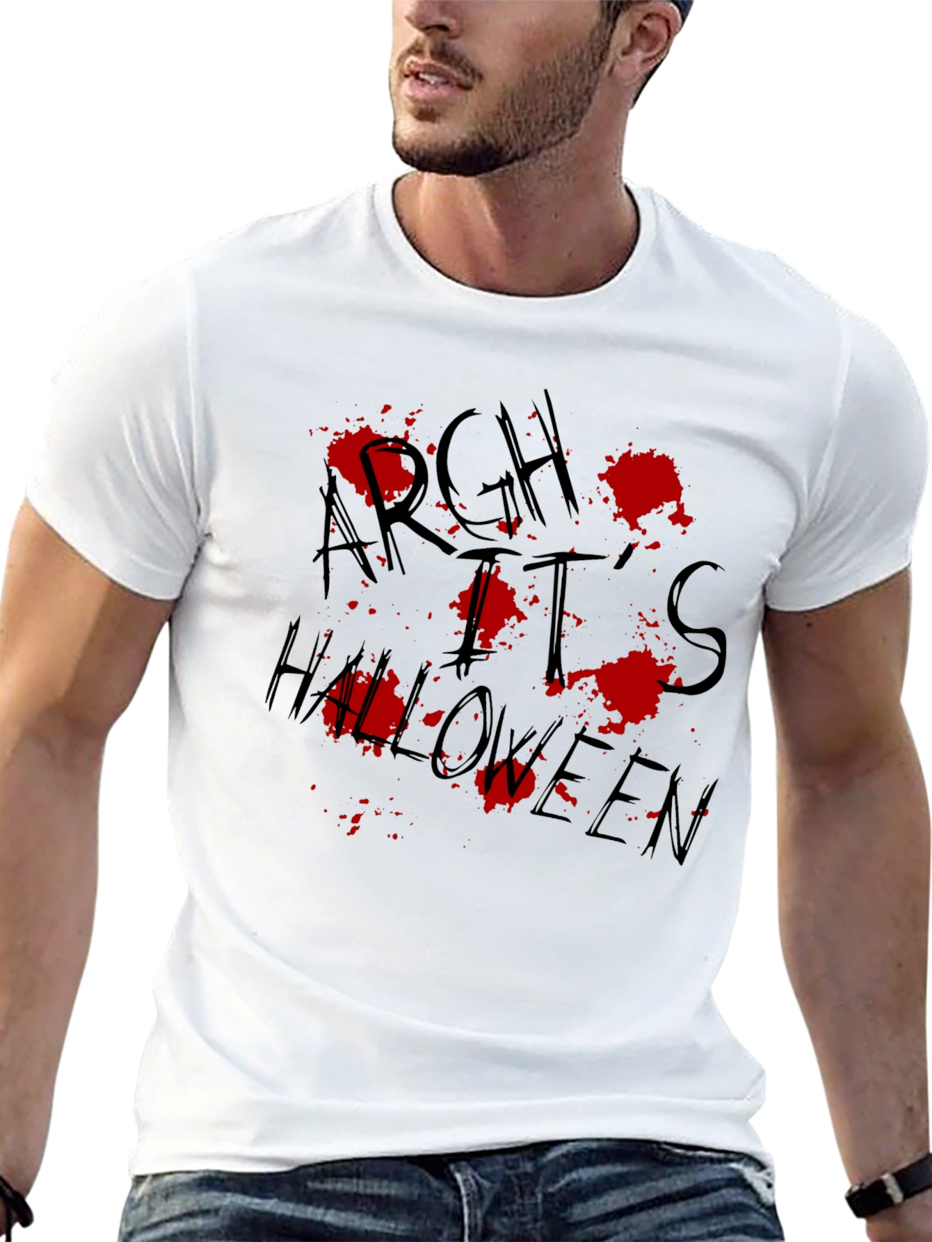 Argh Its Halloween Graphic Tee - Spooky Holiday Shirt