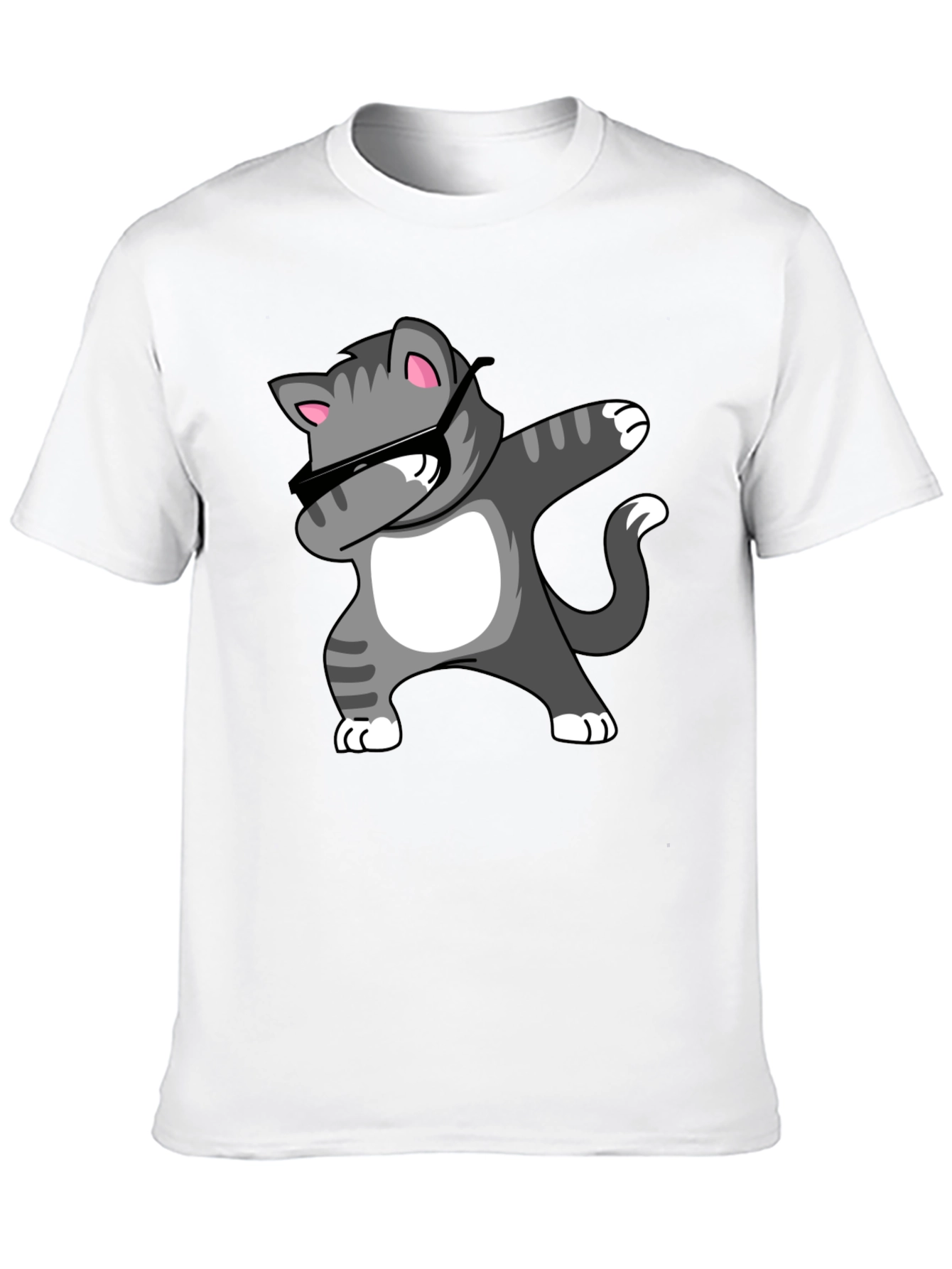 Dabbing Cat Graphic Tee - Black T-Shirt