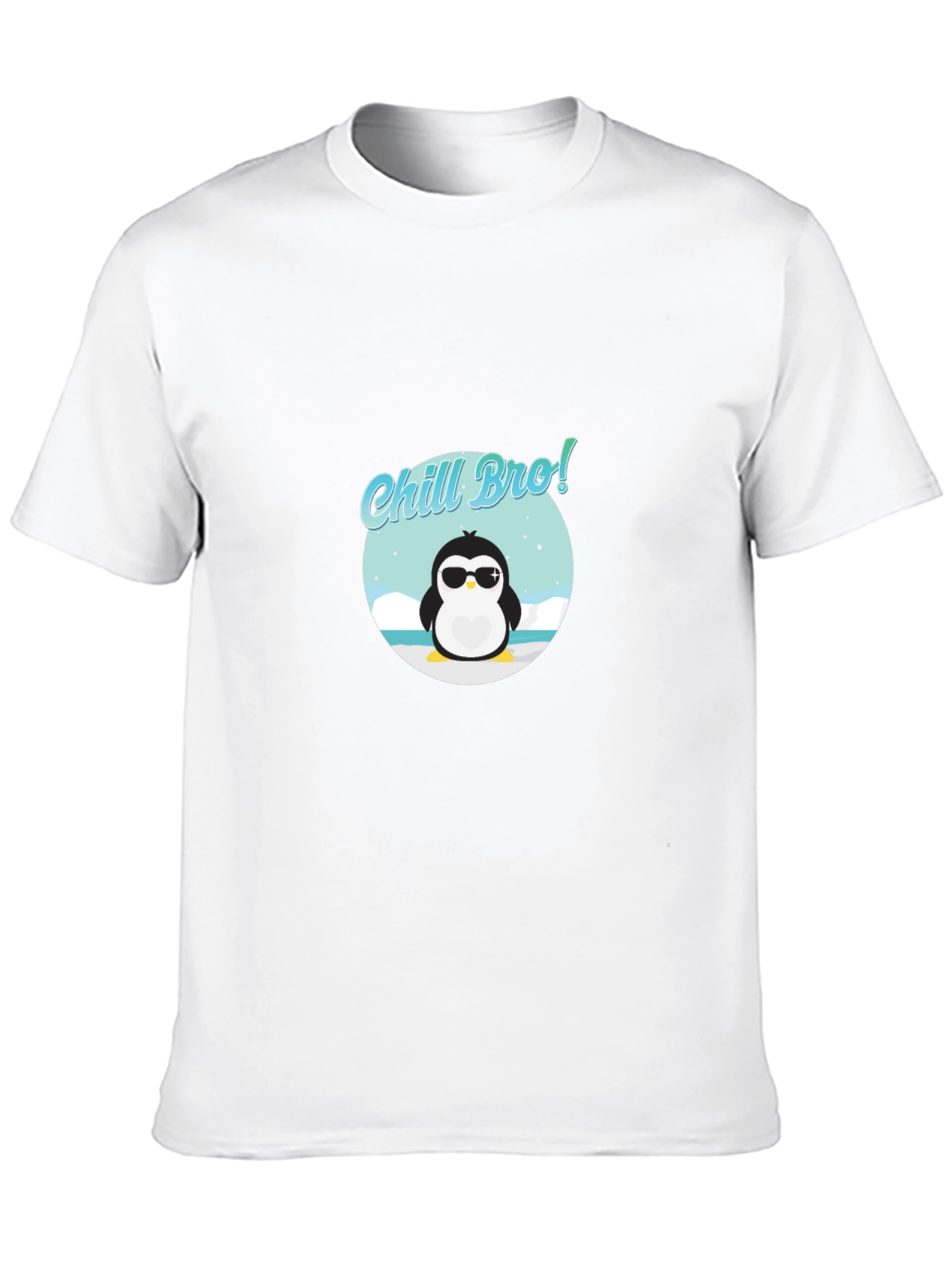 Chill Bro Penguin Graphic Tee - Black Cotton T-Shirt