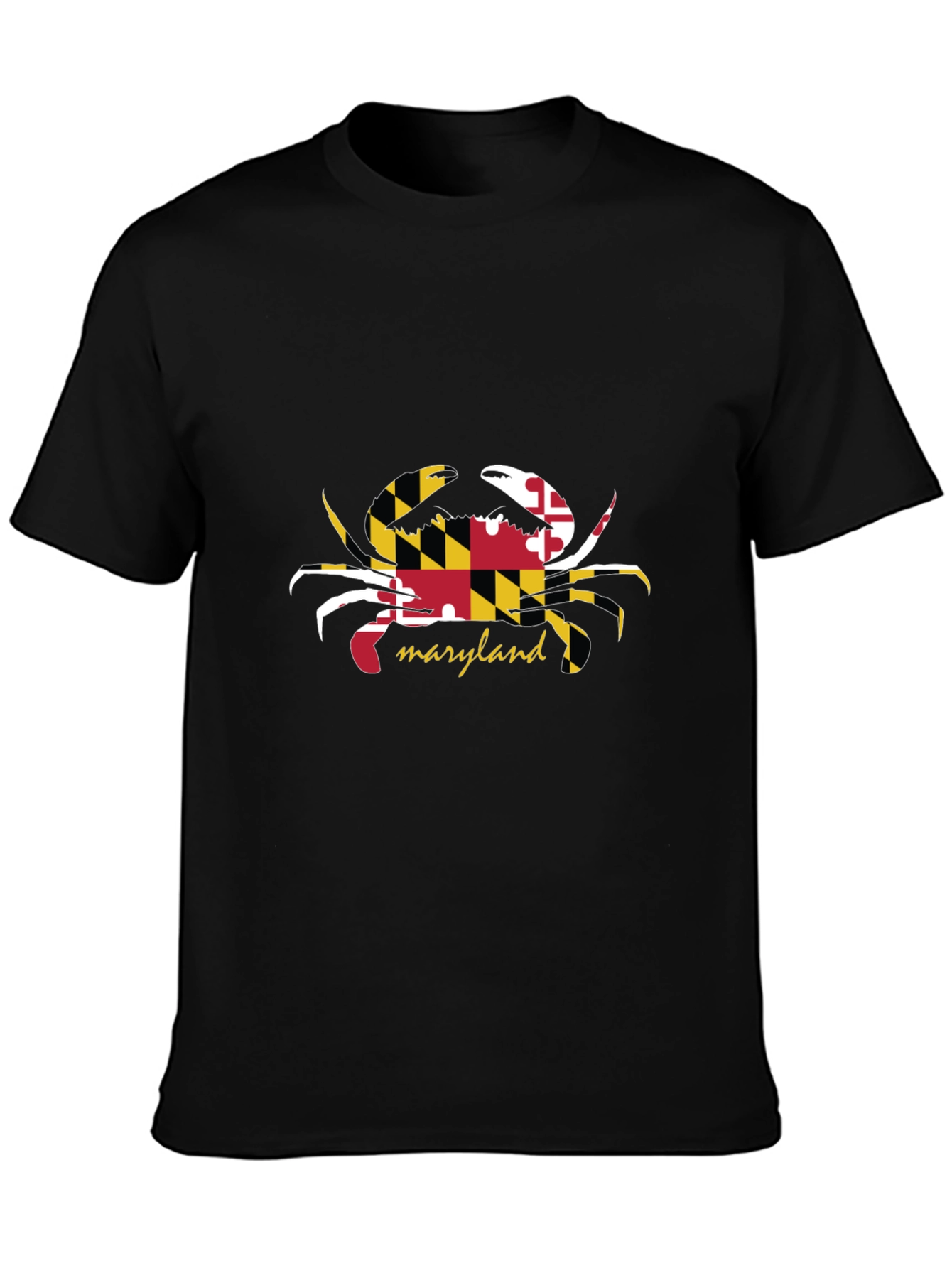 Maryland Flag Crab Black T-Shirt