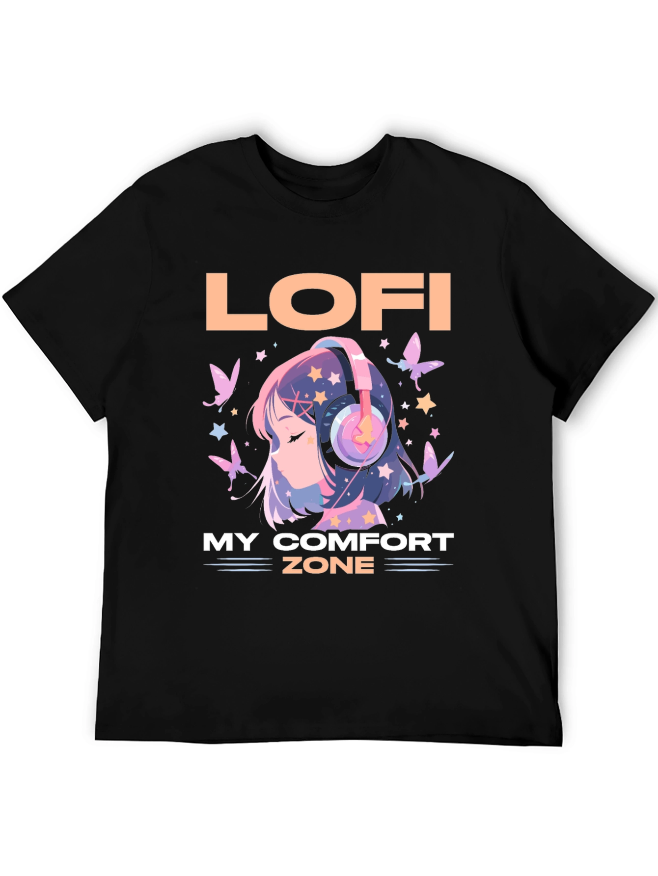 Lofi My Comfort Zone T-Shirt Anime Girl Headphone