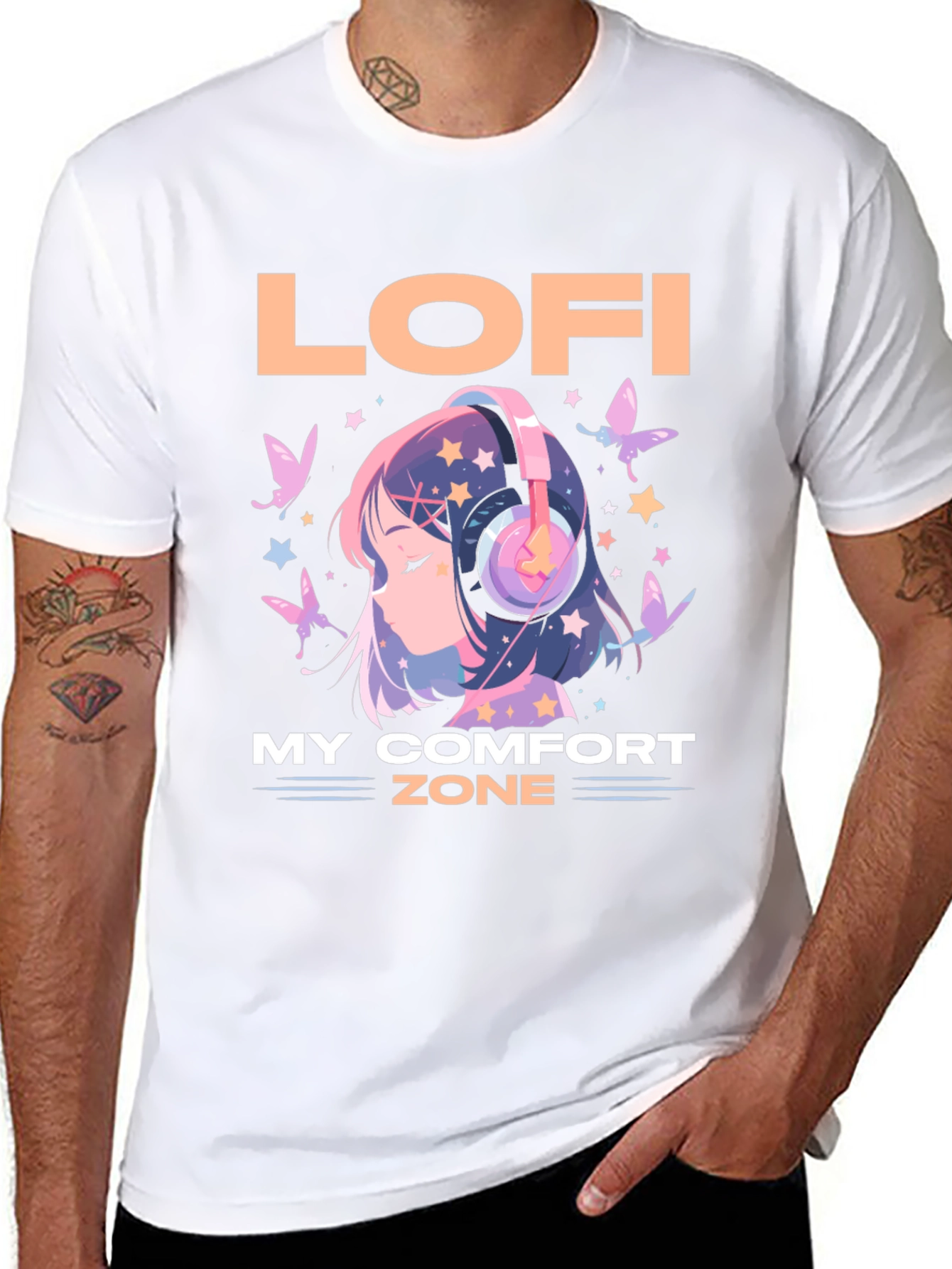 Lofi My Comfort Zone T-Shirt Anime Girl Headphone