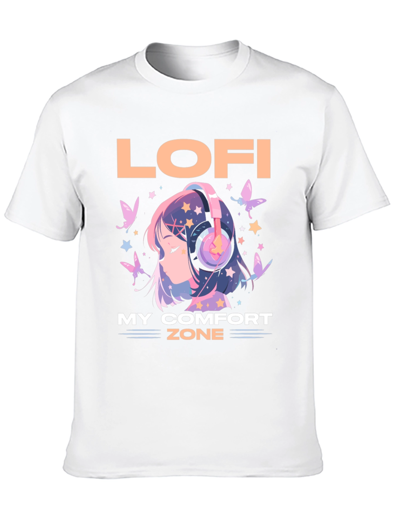 Lofi My Comfort Zone T-Shirt Anime Girl Headphone