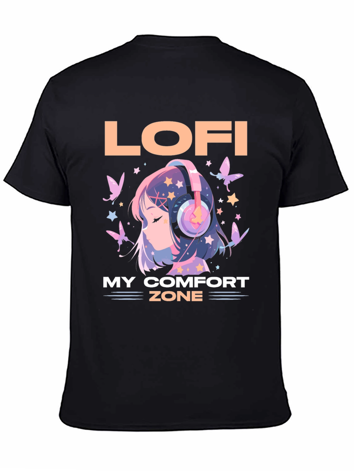 Lofi My Comfort Zone T-Shirt Anime Girl Headphone