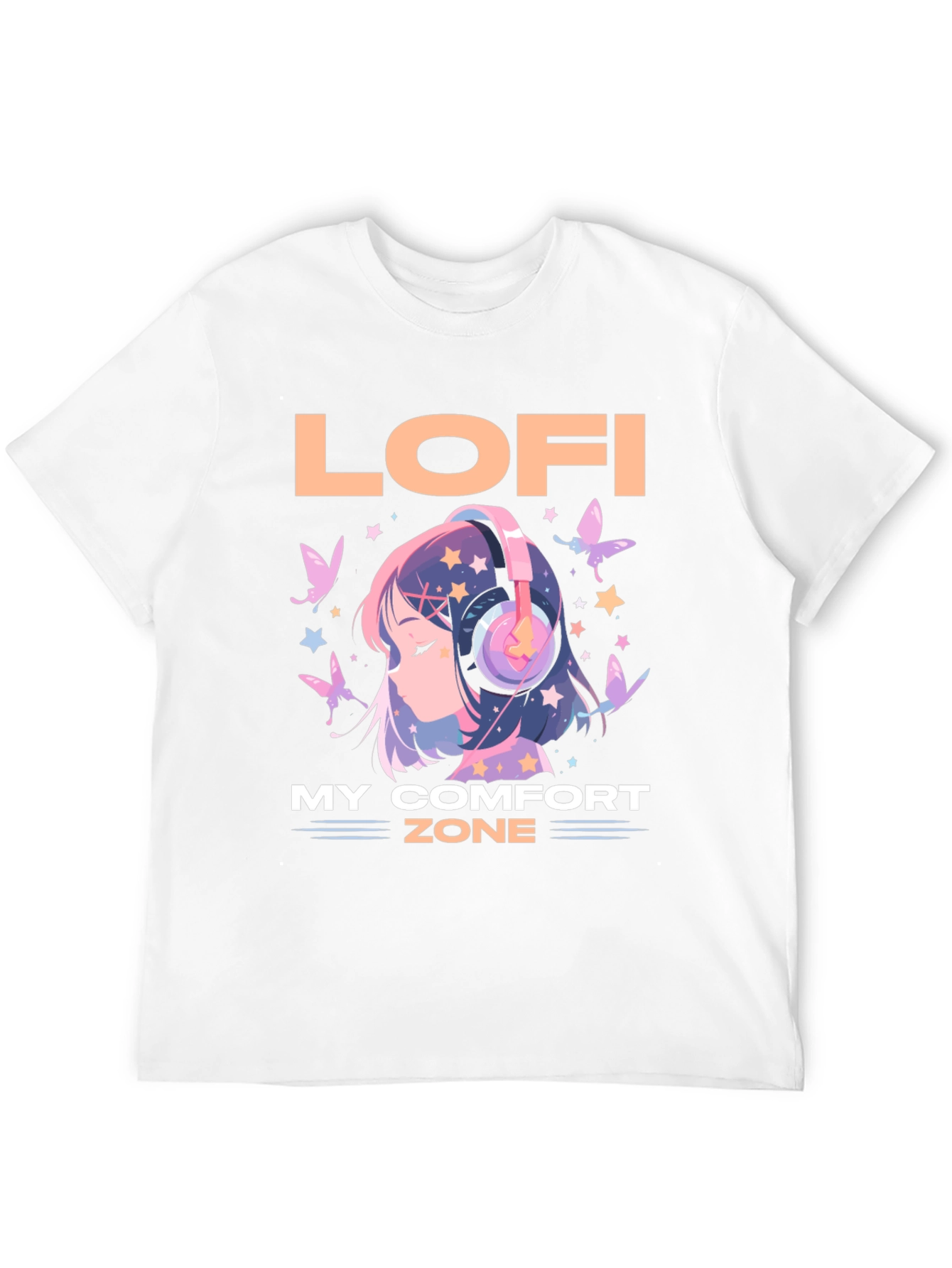 Lofi My Comfort Zone T-Shirt Anime Girl Headphone