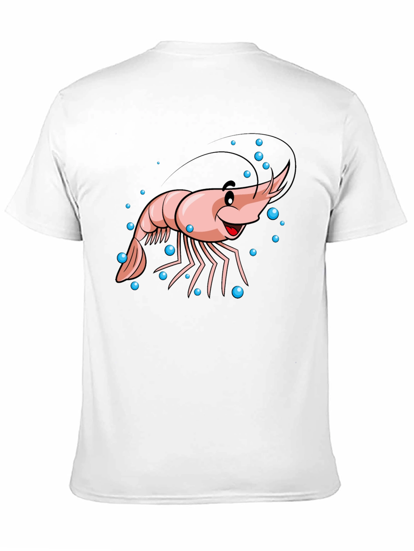 Cartoon Shrimp Graphic Black T-Shirt