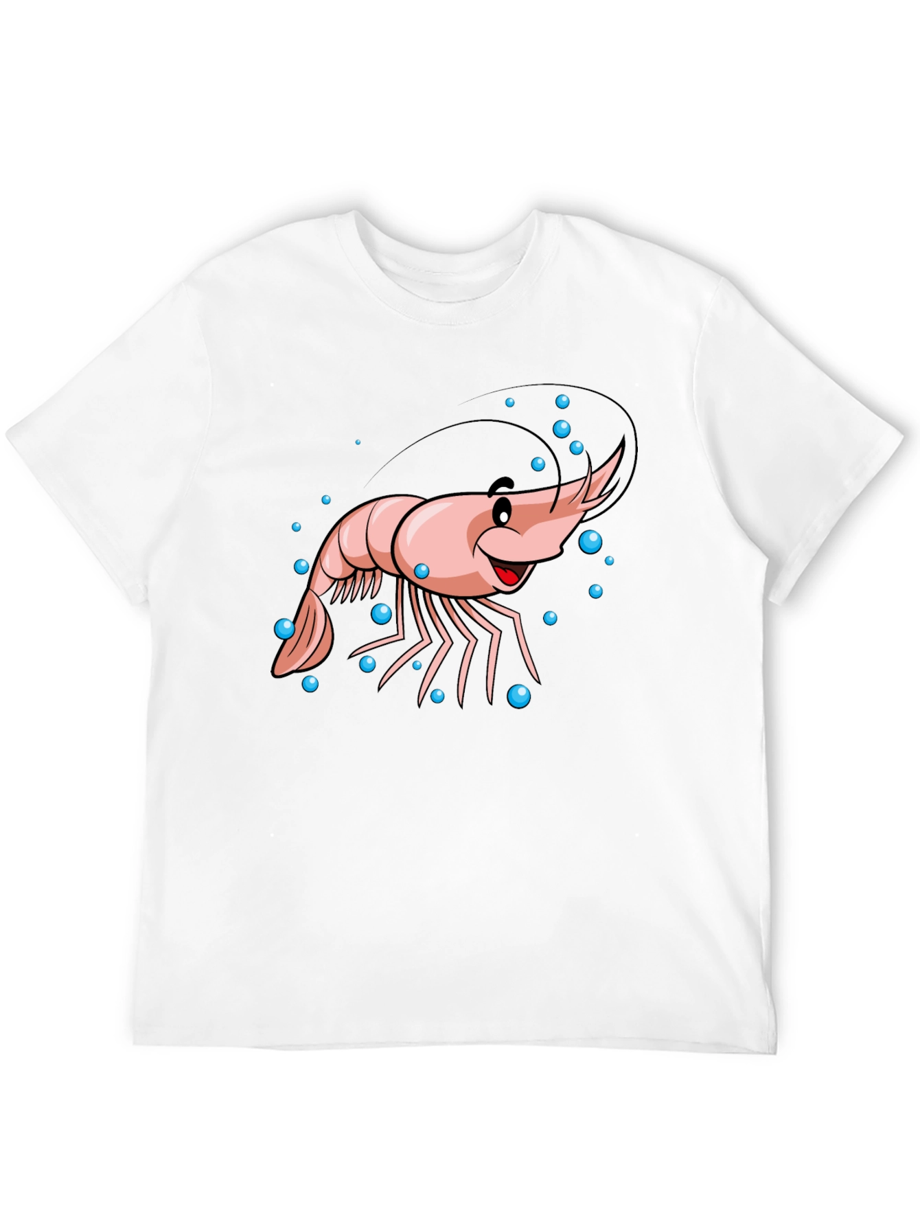 Cartoon Shrimp Graphic Black T-Shirt