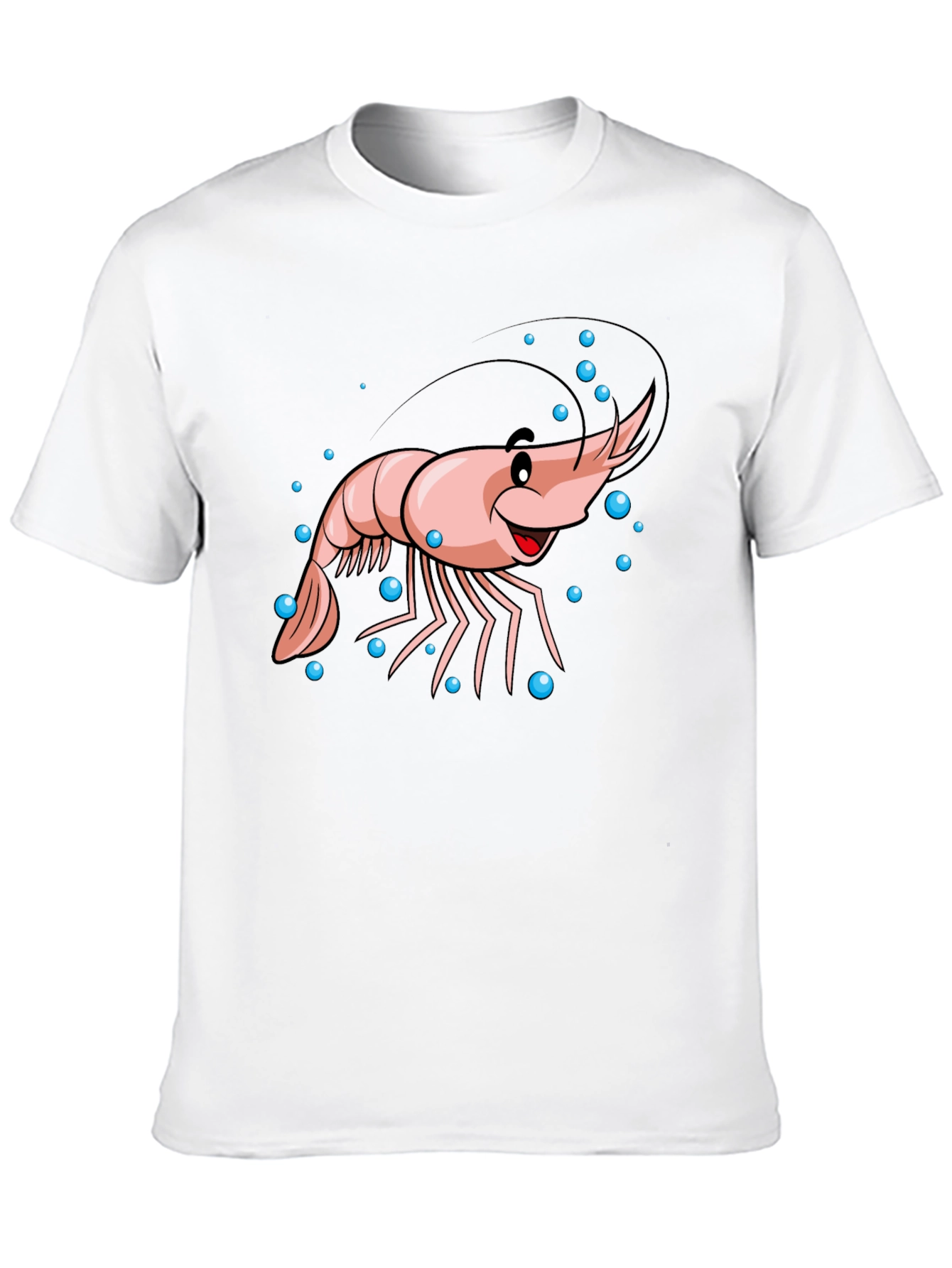 Cartoon Shrimp Graphic Black T-Shirt