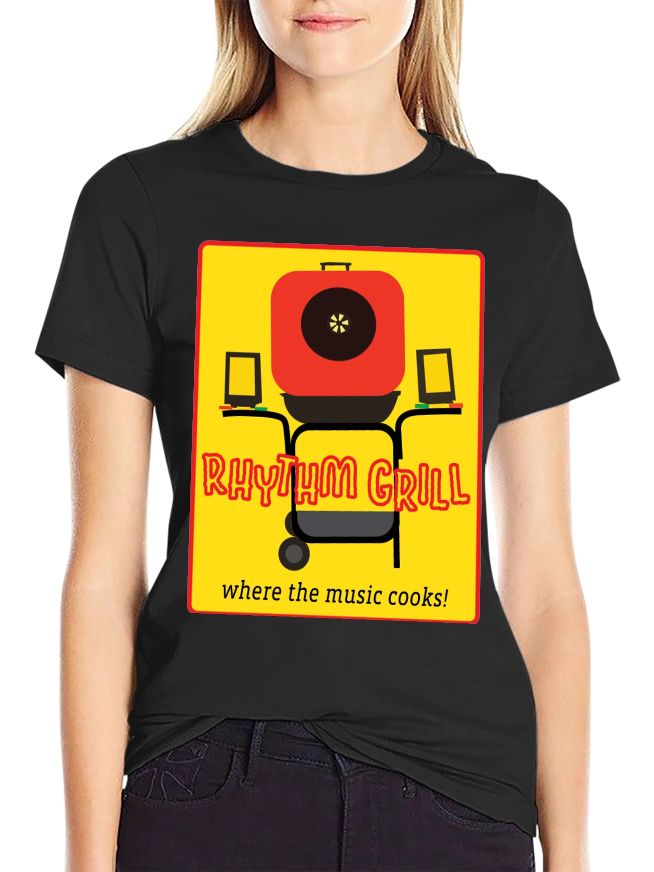 Rhythm Grill T-Shirt - Music and Cooking Style