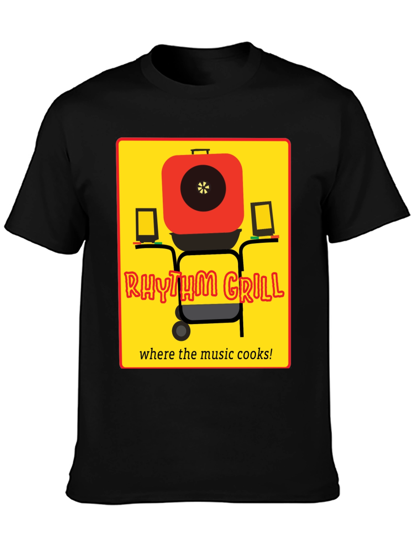 Rhythm Grill T-Shirt - Music and Cooking Style