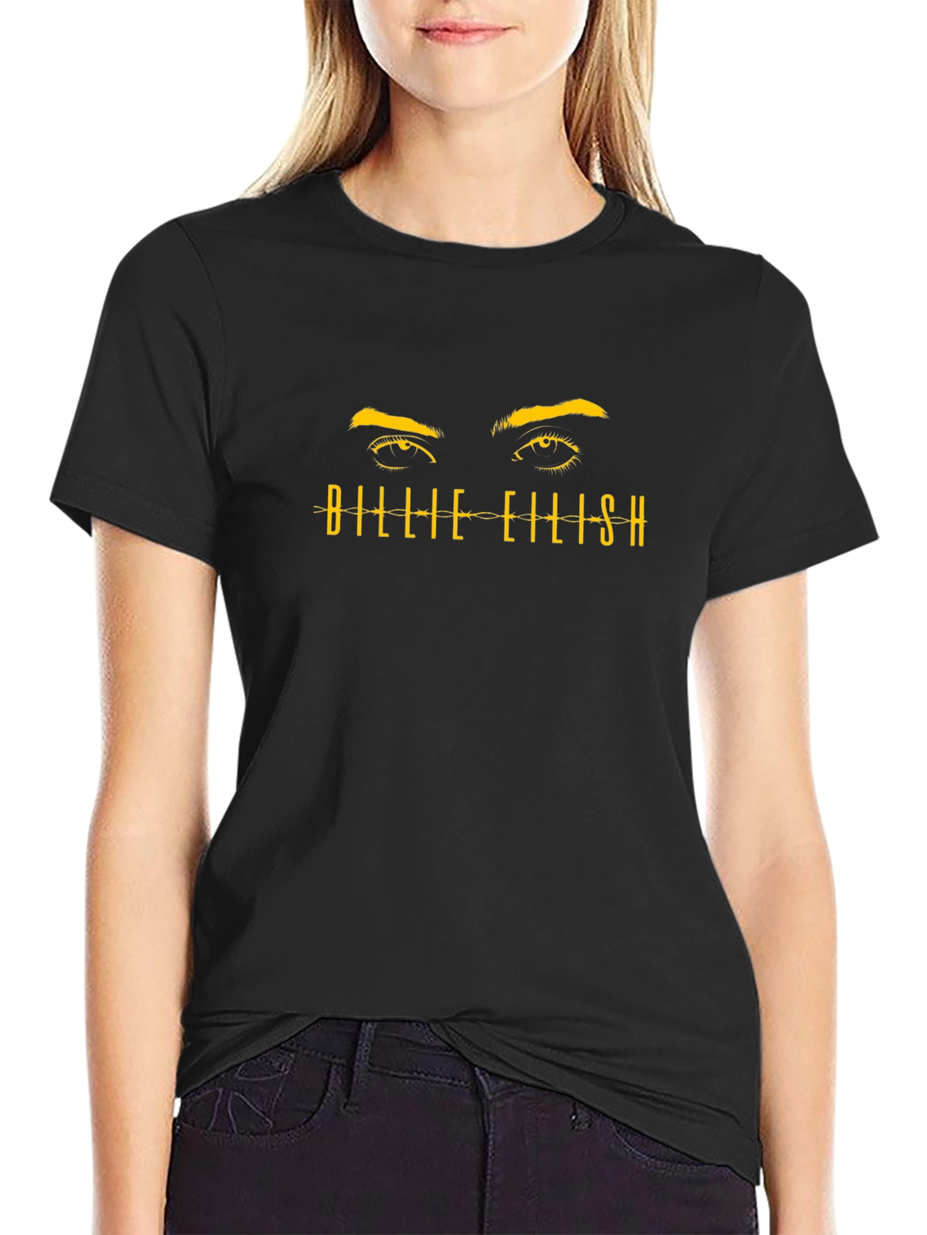 Billie Eilish Graphic Print Black T-Shirt