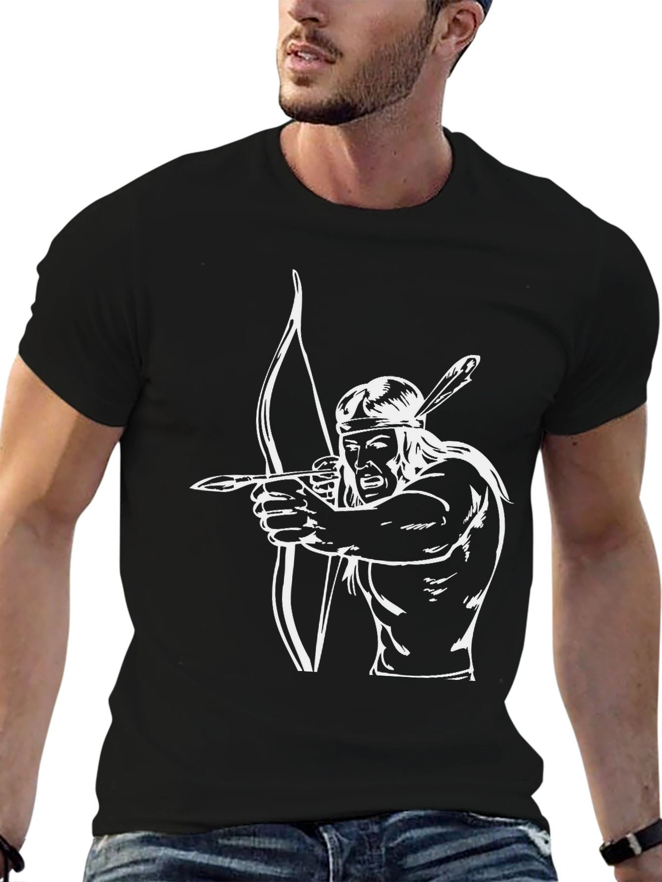 Archer Graphic Tee - Native American Style Print