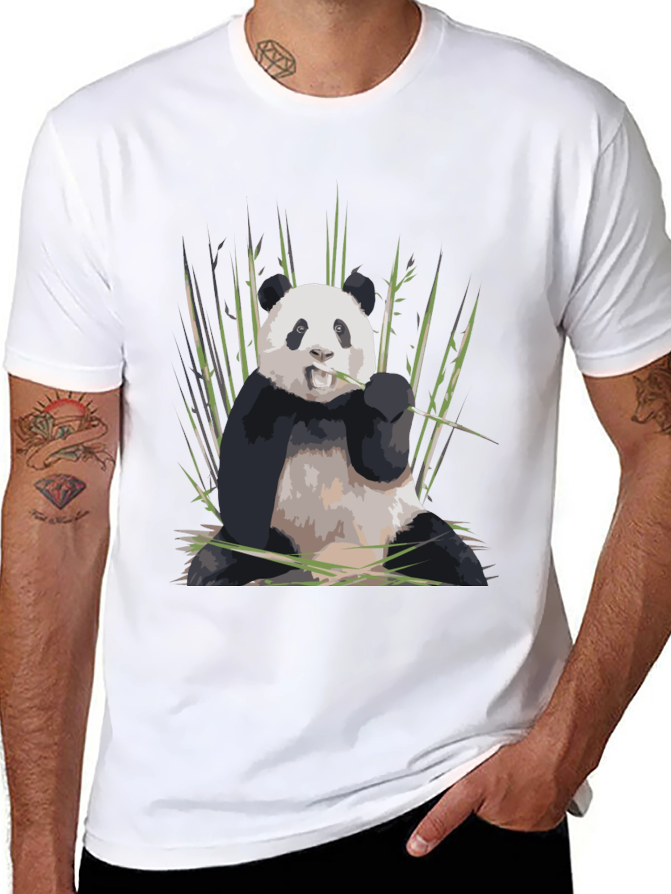 Panda Bamboo Graphic T-Shirt - Stylish Cotton Tee