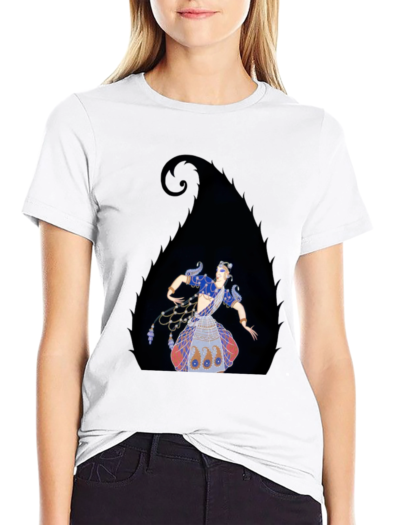 Elegant Dancer Graphic Tee - Black