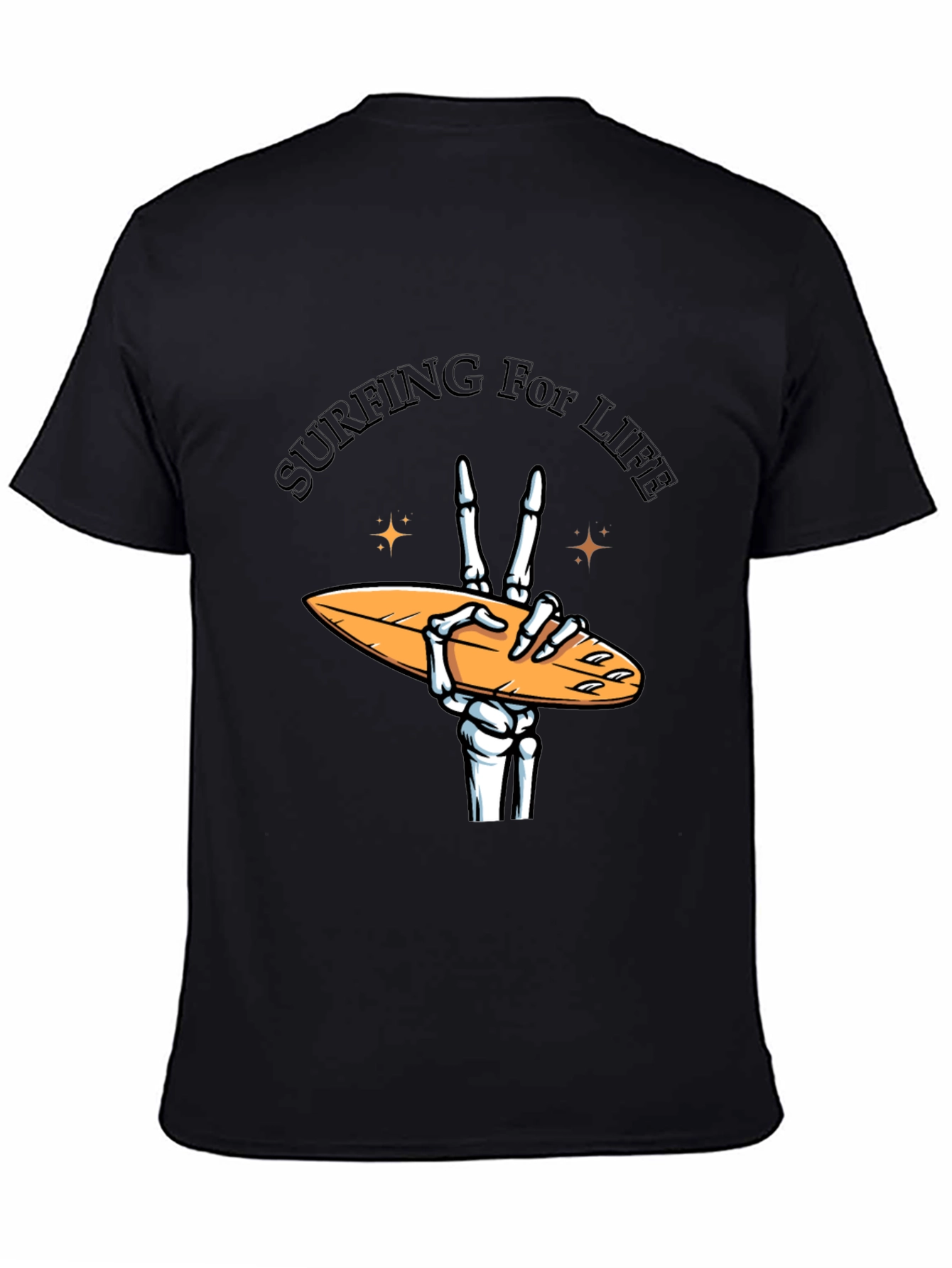 Surfing for Life Skeleton Hand T-Shirt
