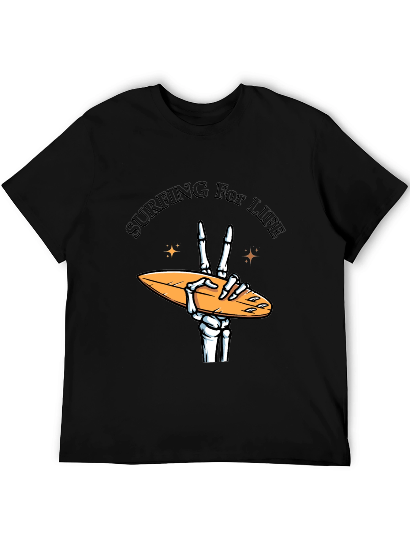 Surfing for Life Skeleton Hand T-Shirt