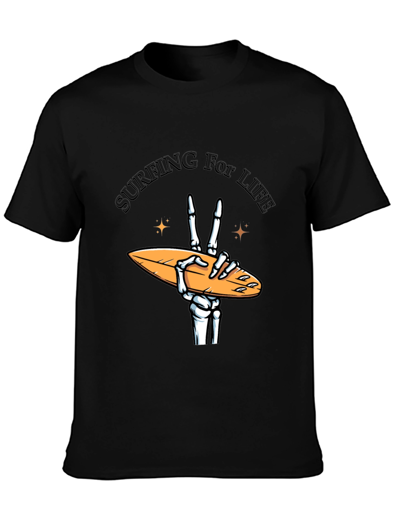 Surfing for Life Skeleton Hand T-Shirt