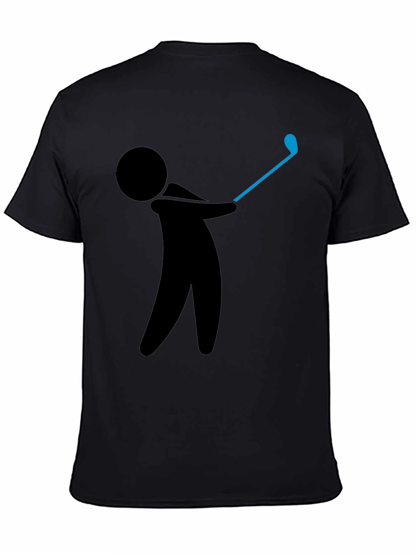 Golf Swing Graphic Tee - Black Cotton T-Shirt