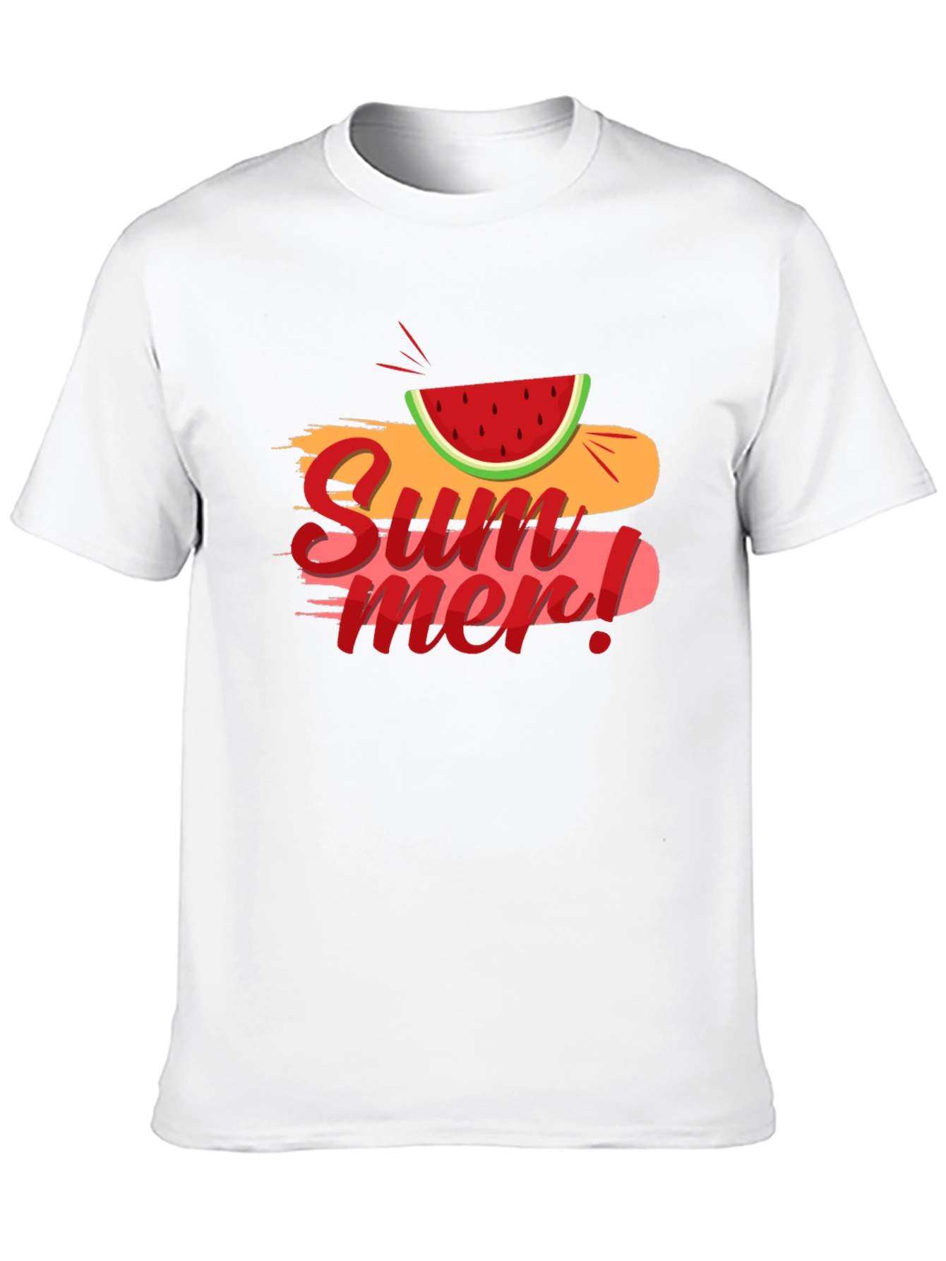 Summer Watermelon Graphic Black T-Shirt