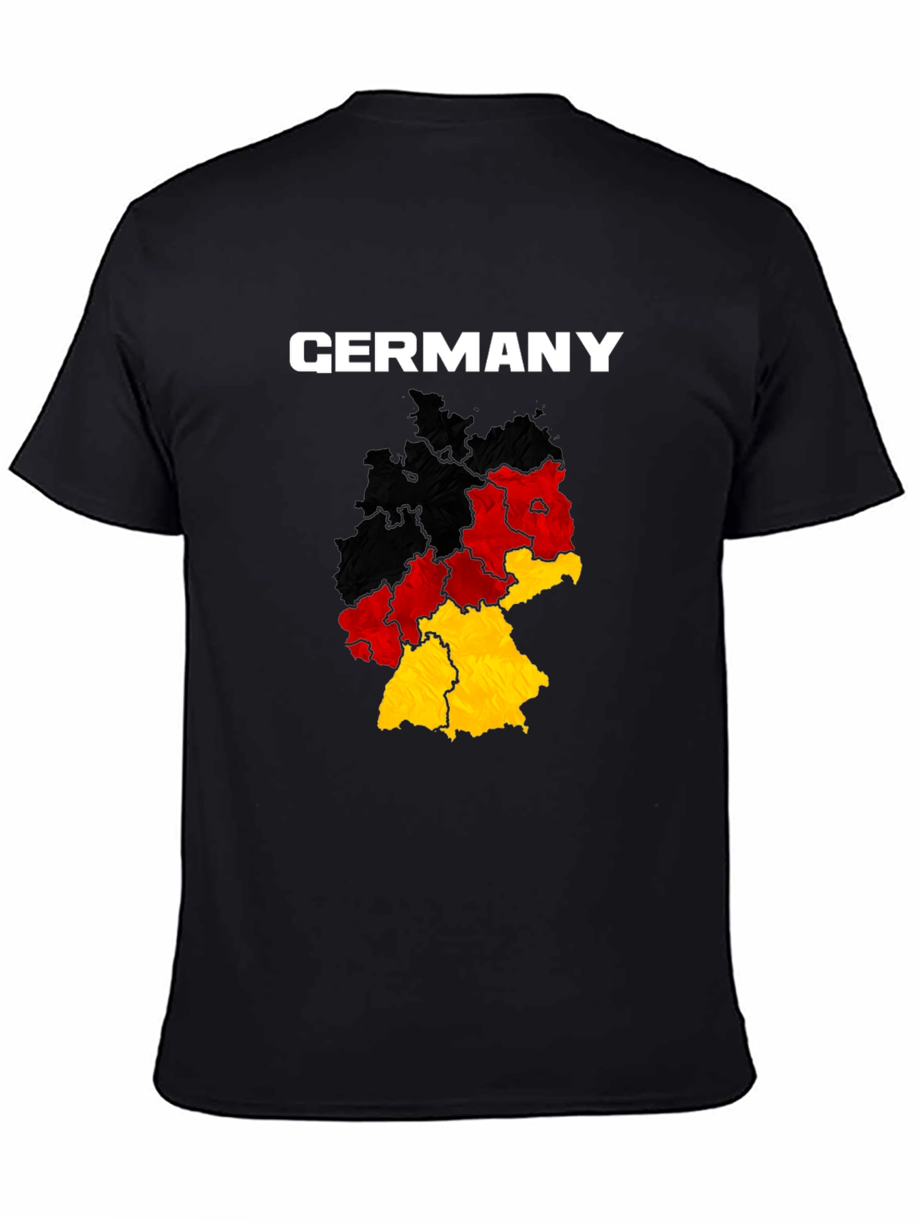 Germany Map T-Shirt - Black Cotton