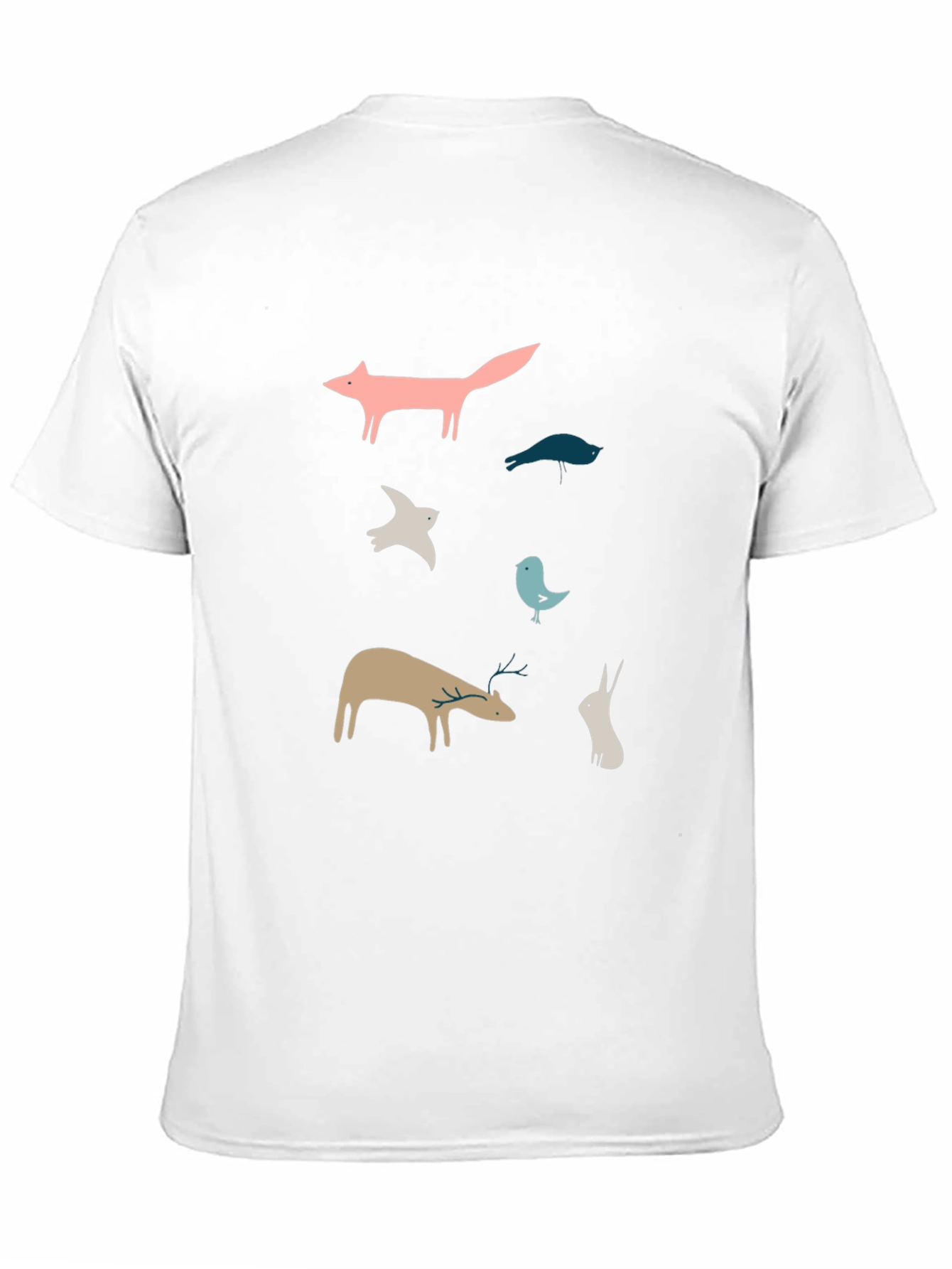 Whimsical Animal Print Black T-Shirt