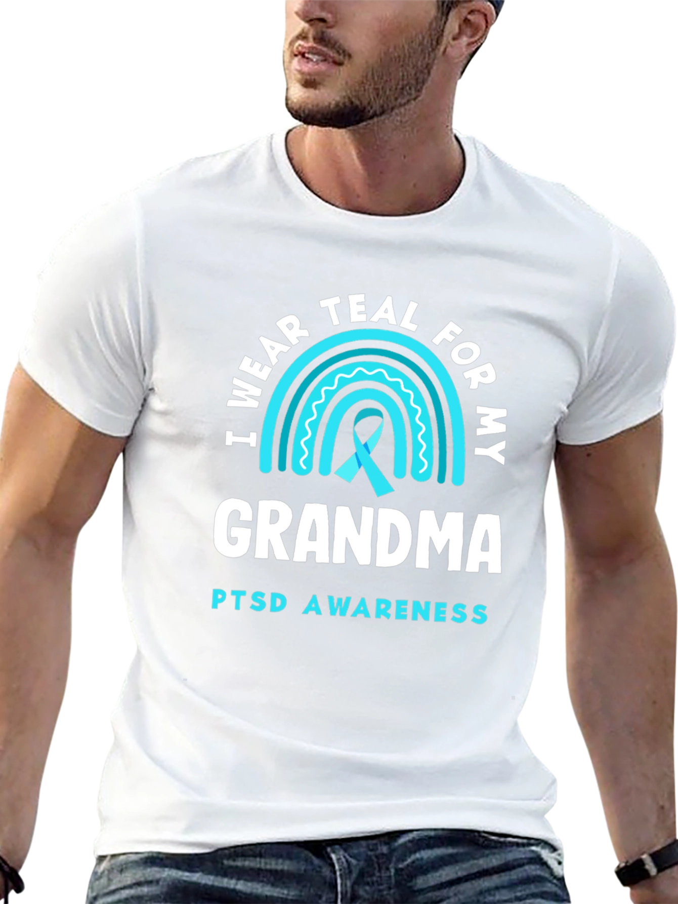 Teal PTSD Awareness T-Shirt - Grandma Support