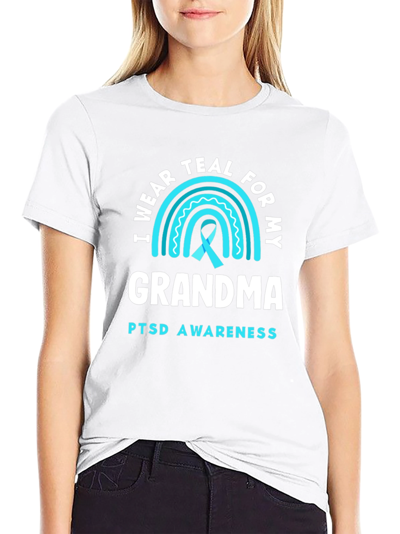 Teal PTSD Awareness T-Shirt - Grandma Support