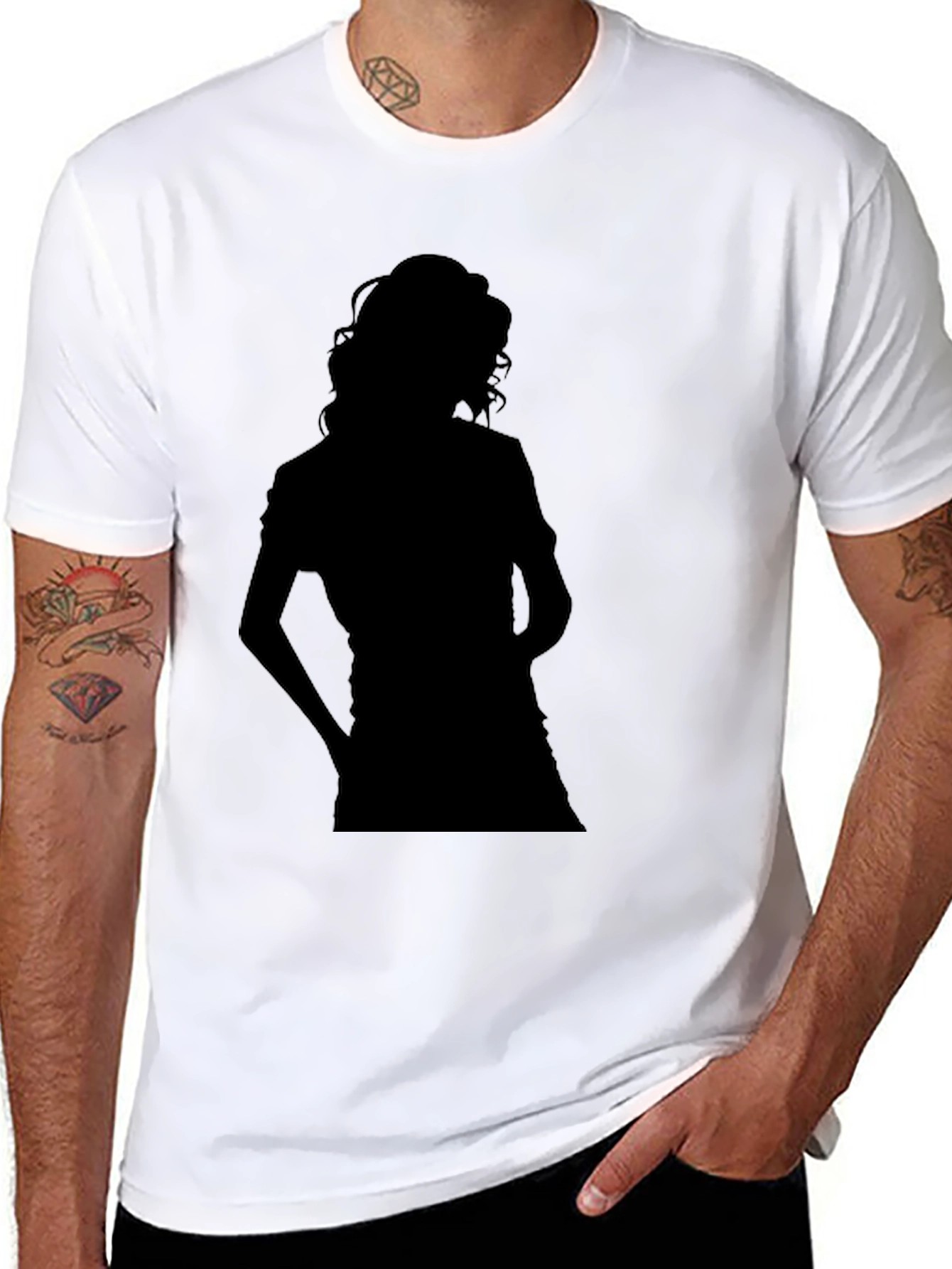 Silhouette Woman Black T-Shirt