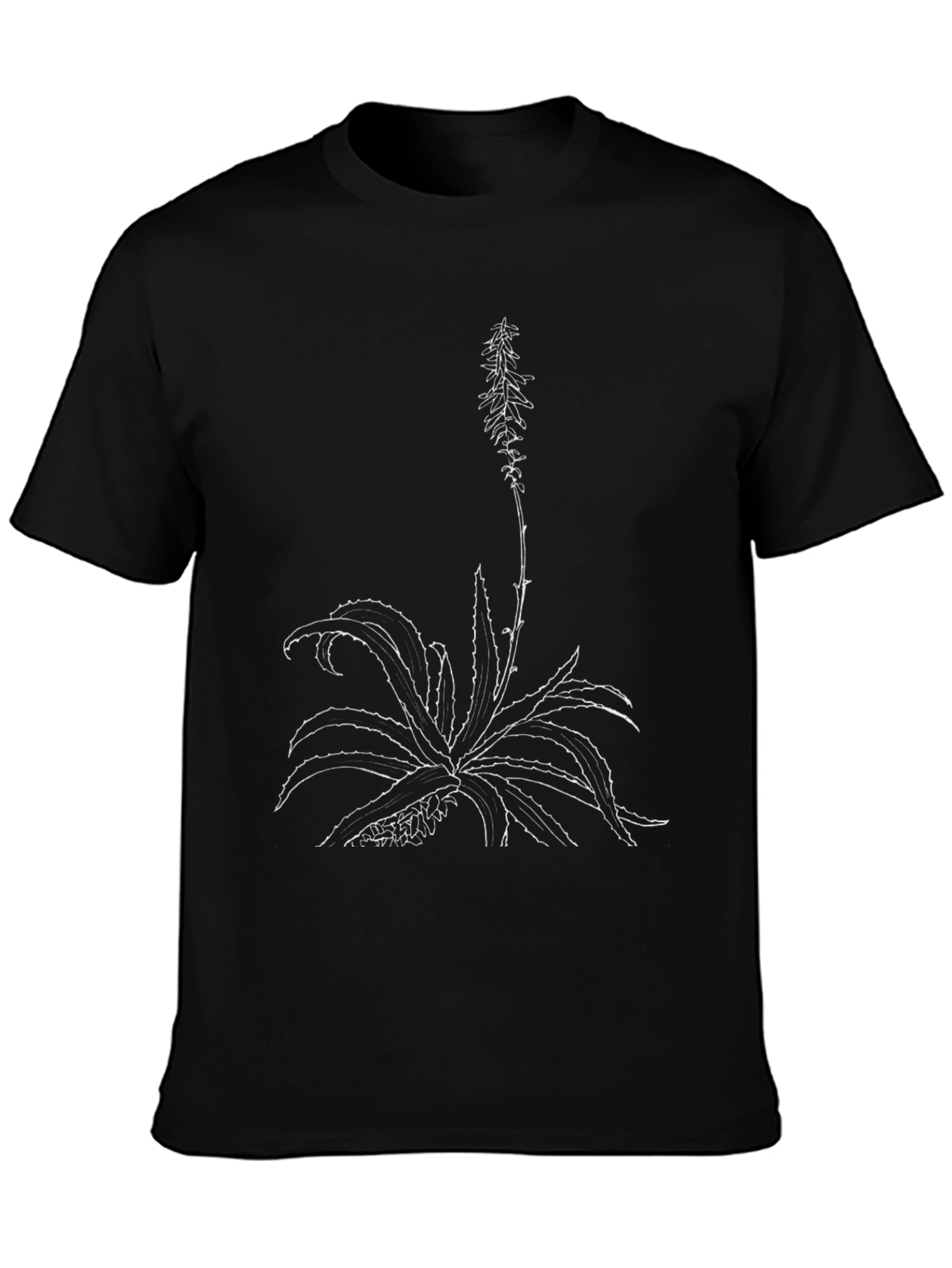 Botanical Graphic Tee - Black Cotton T-Shirt