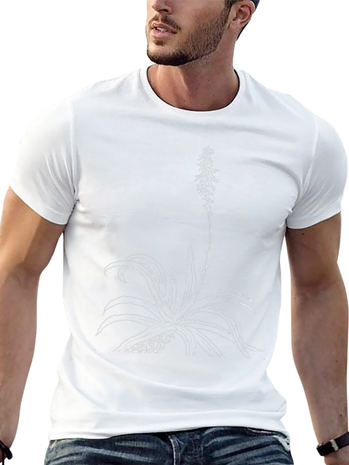 Botanical Graphic Tee - Black Cotton T-Shirt