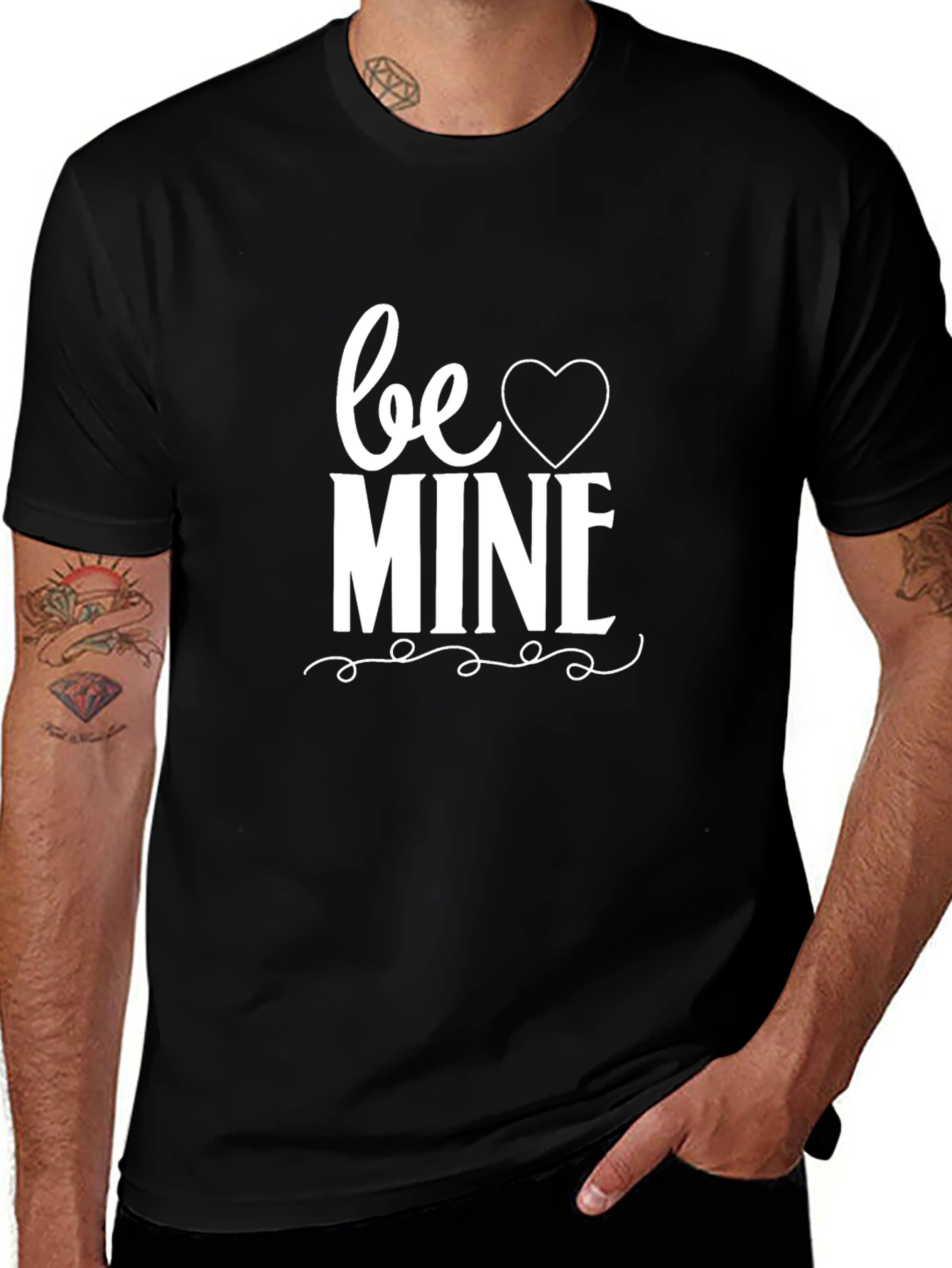 Be Mine Graphic Tee - Valentines Day Black T-Shirt