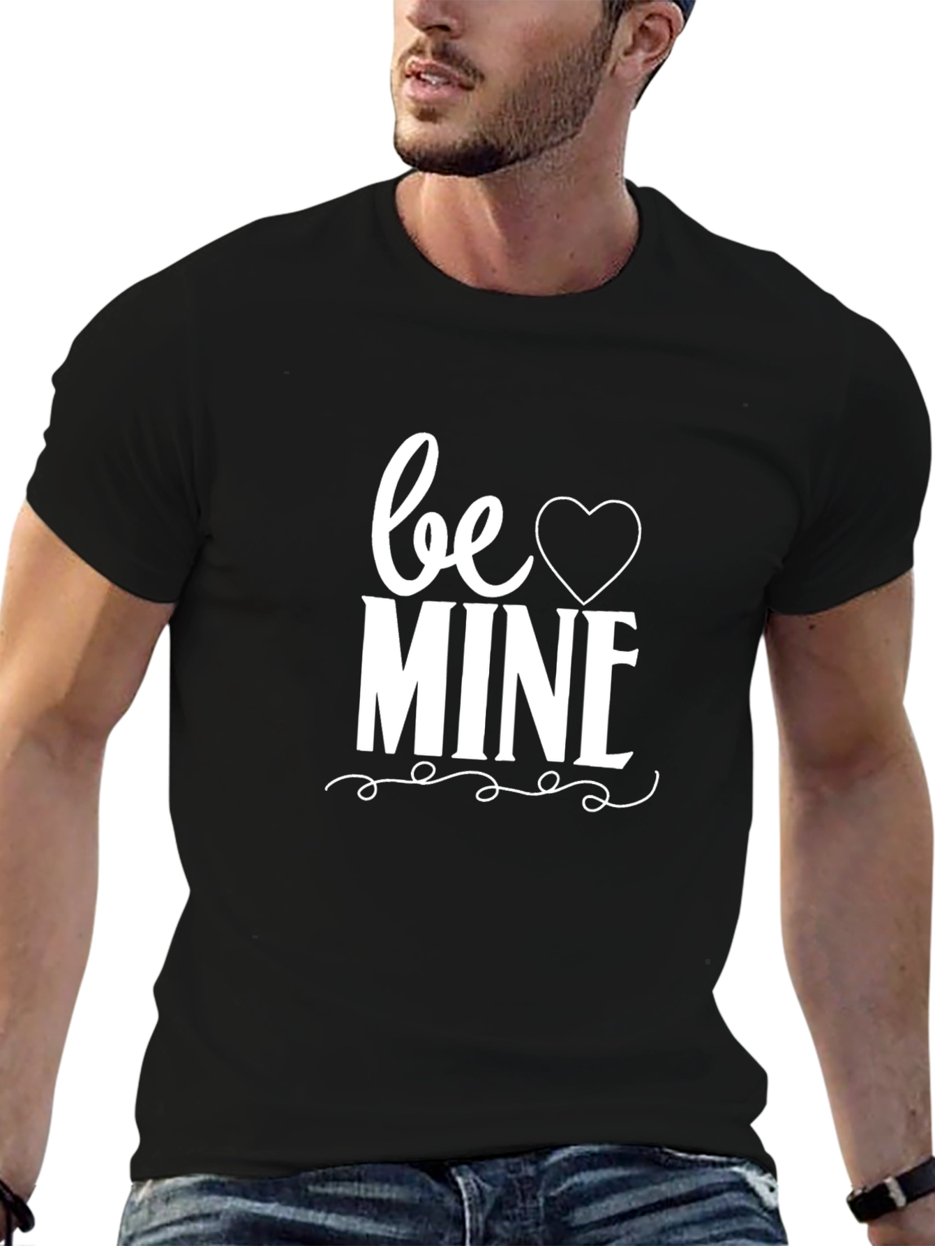 Be Mine Graphic Tee - Valentines Day Black T-Shirt