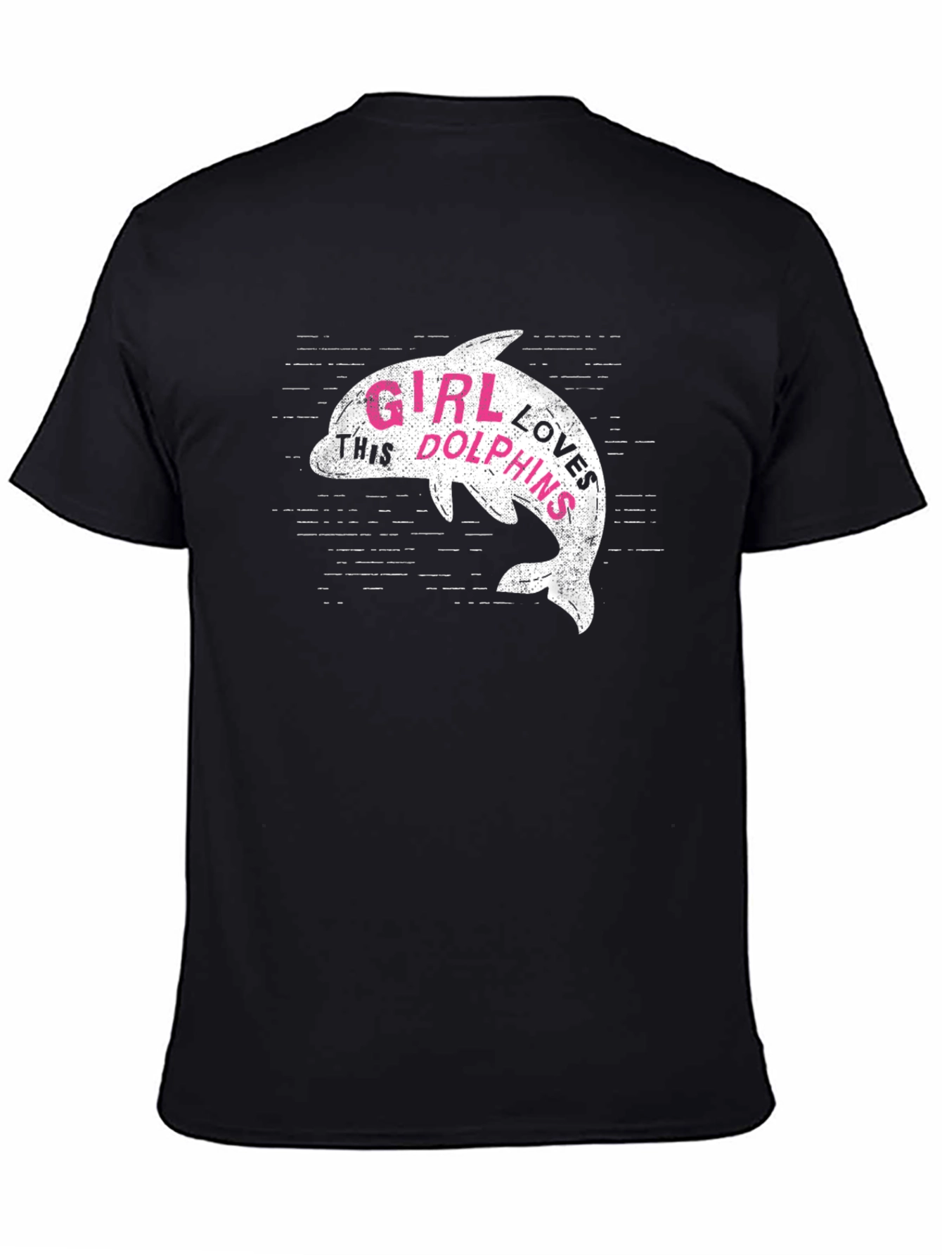 Girl Loves Dolphins T-Shirt - Black Graphic Tee