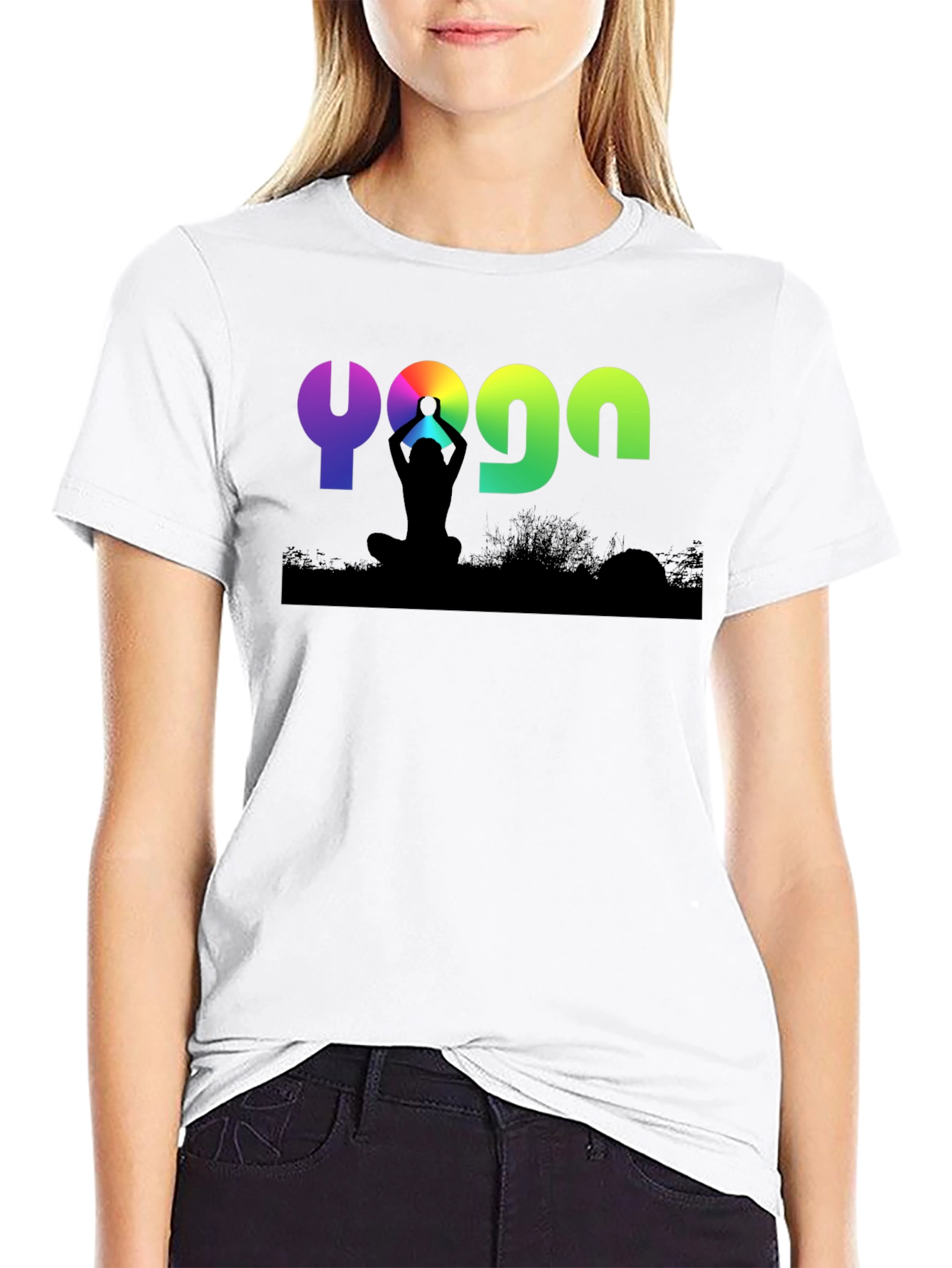 Yoga Silhouette Graphic Tee - Meditation & Fitness