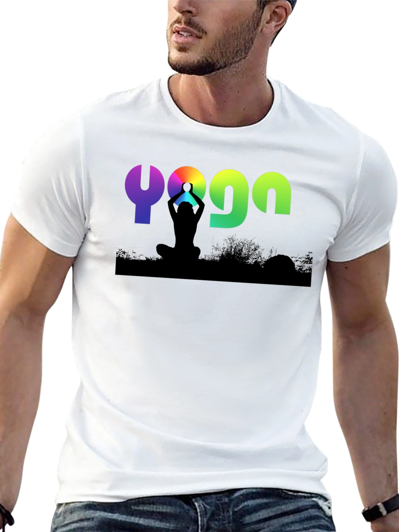Yoga Silhouette Graphic Tee - Meditation & Fitness