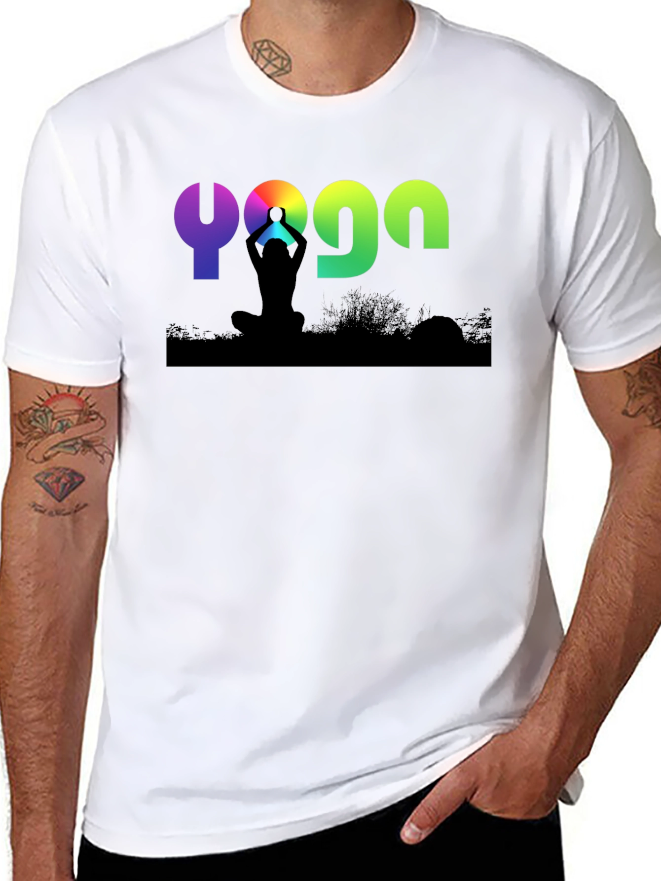 Yoga Silhouette Graphic Tee - Meditation & Fitness