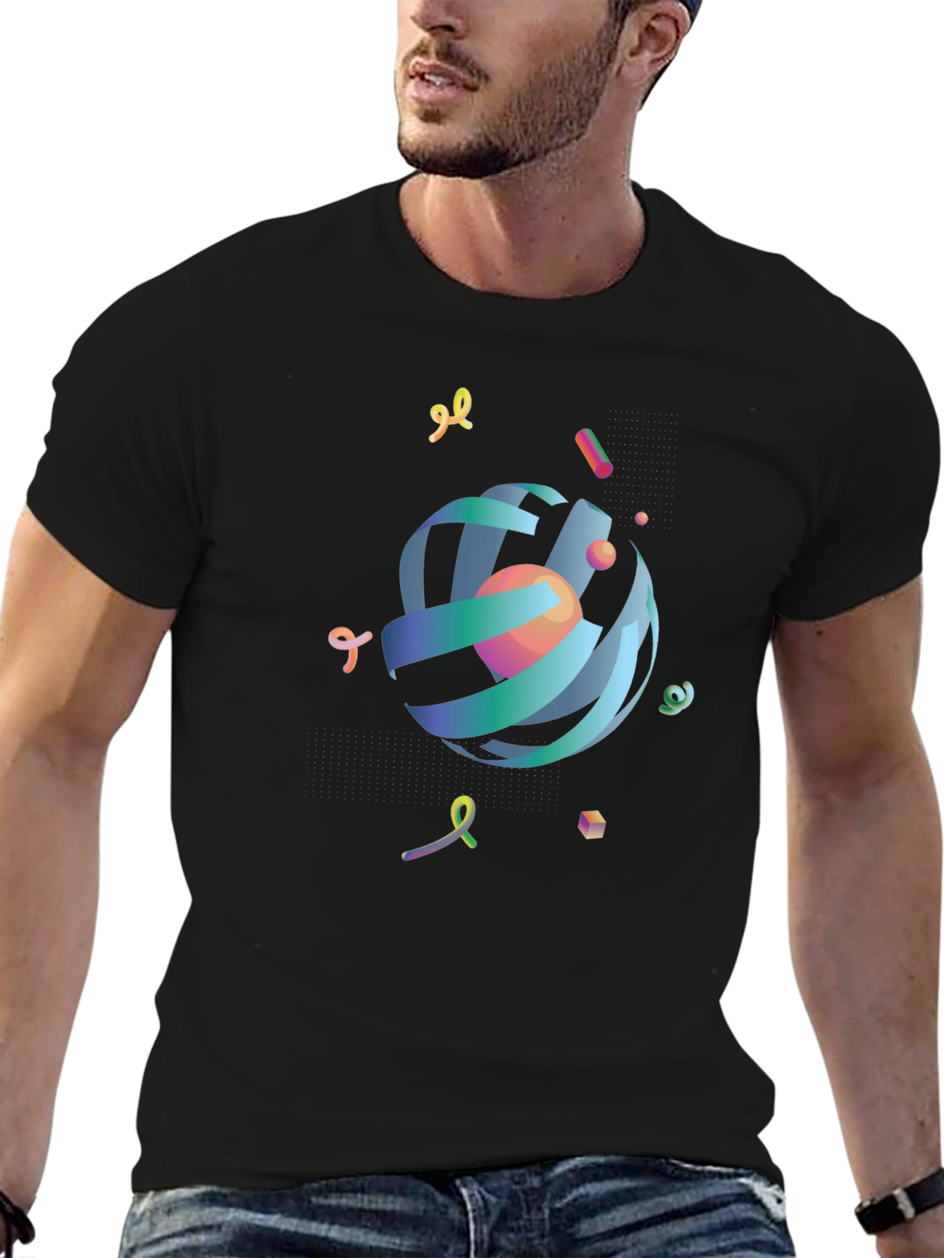 Abstract Graphic Print Crew Neck Tee