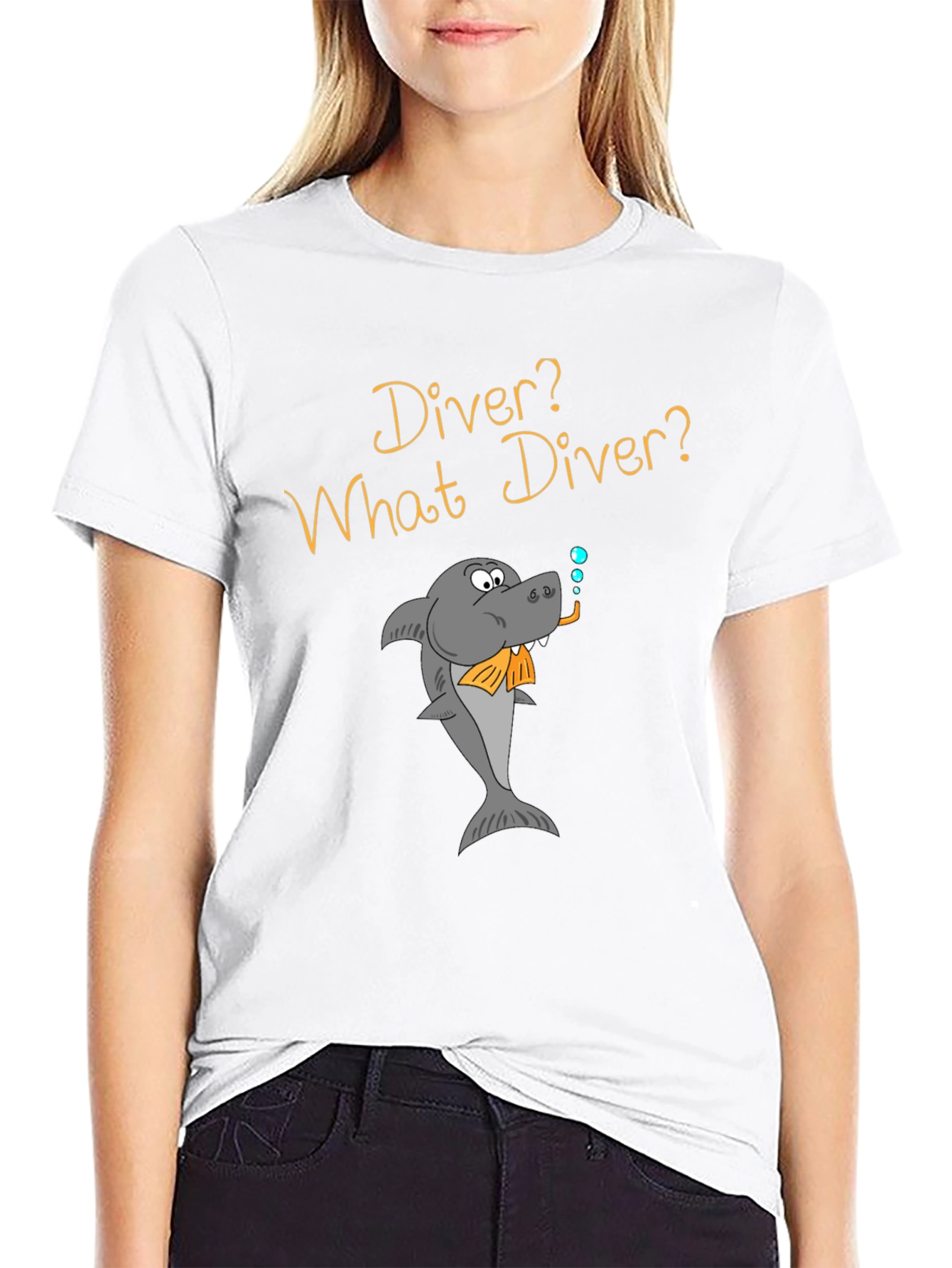 Humorous Diver Shark T-Shirt