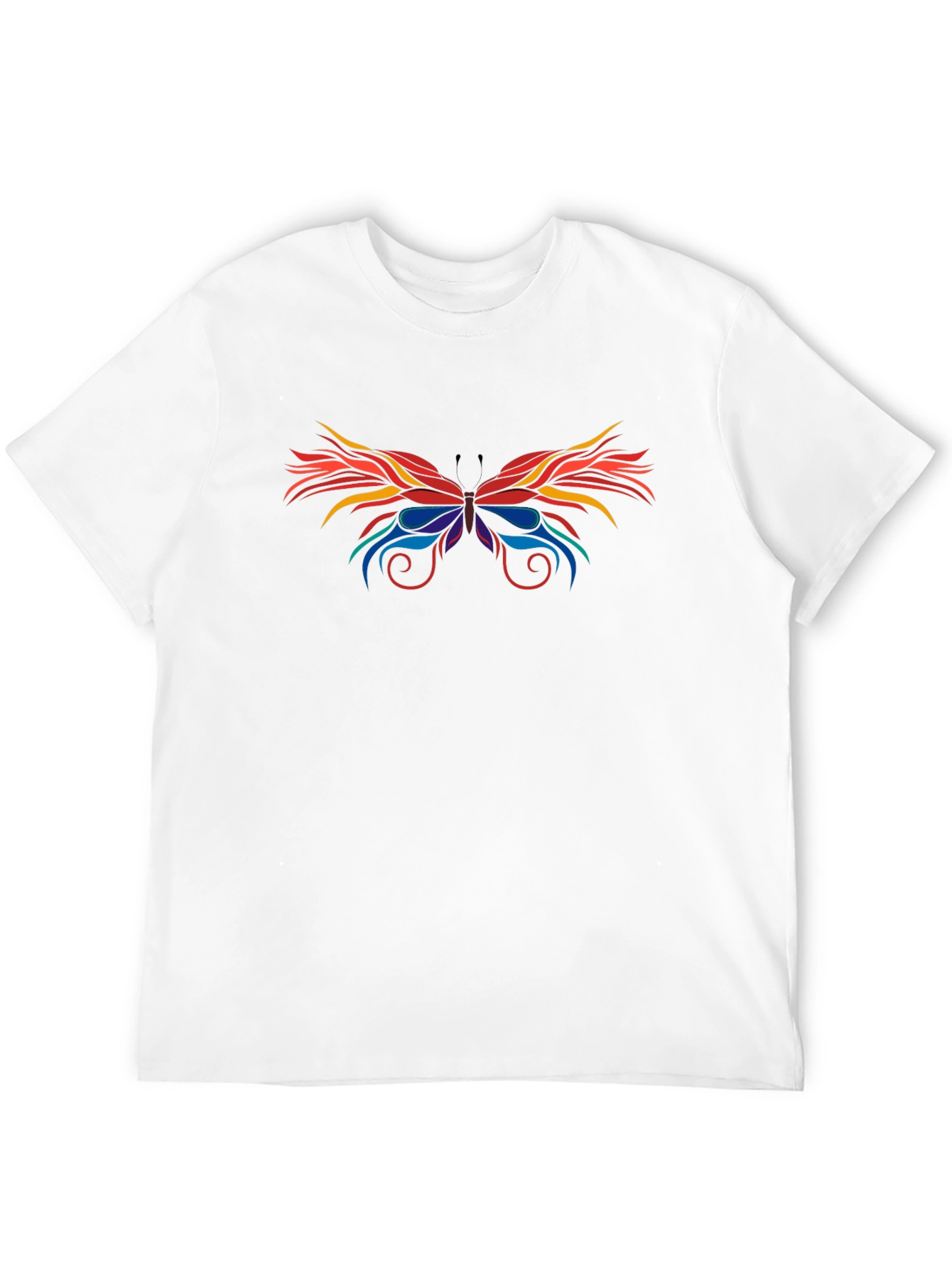 Abstract Butterfly Graphic Black T-Shirt