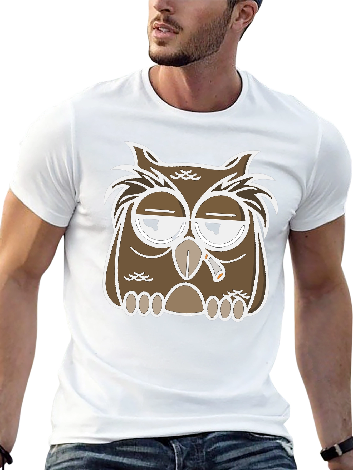 Owl Graphic T-Shirt - Relaxed Stoner Design