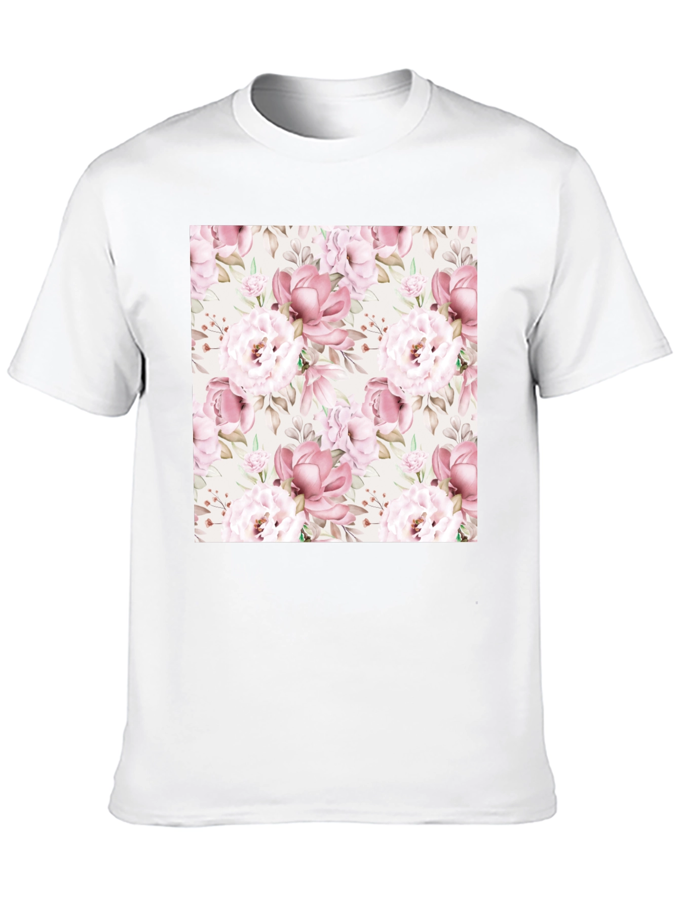 Floral Pattern Black T-Shirt for Men