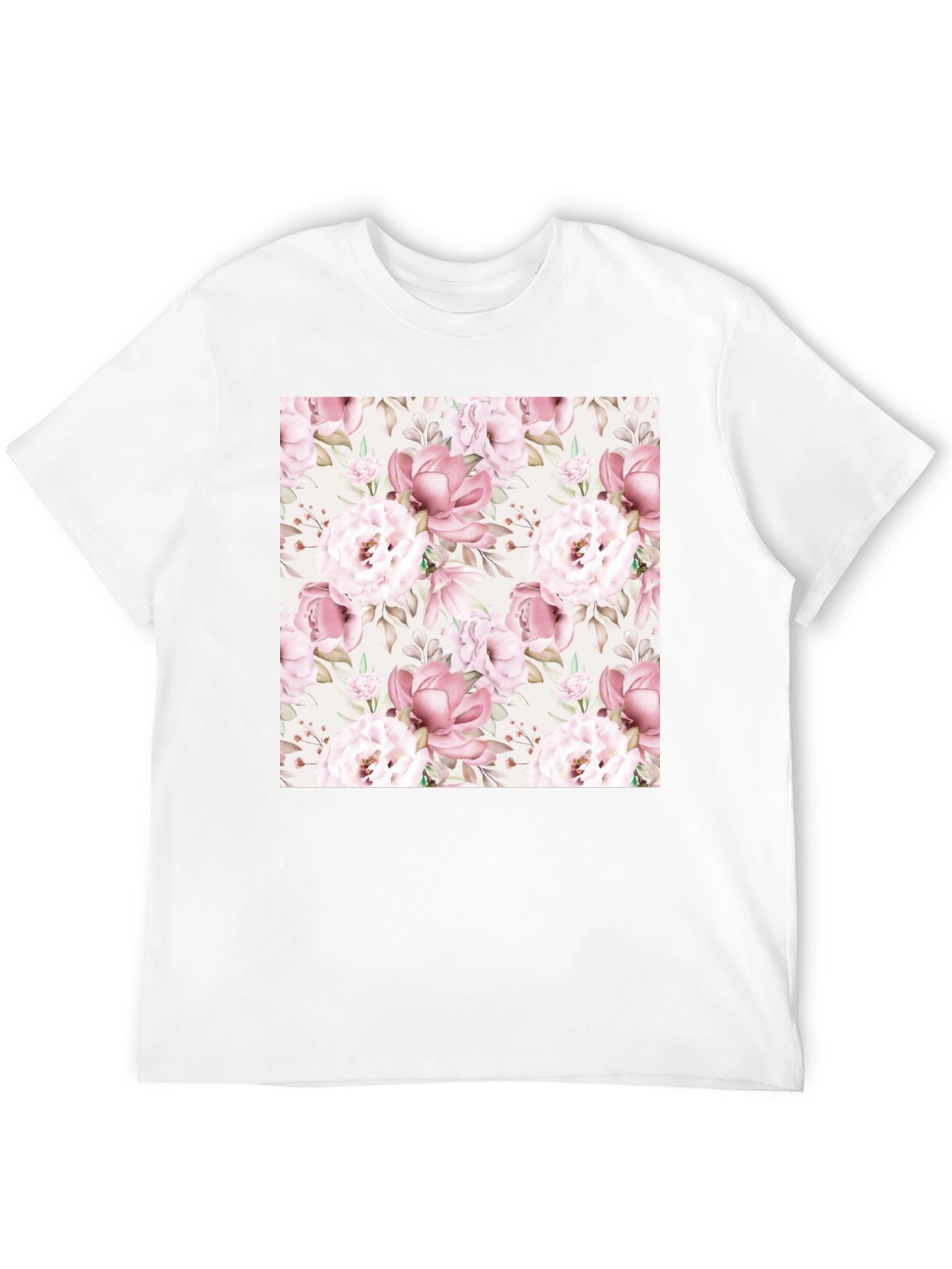 Floral Pattern Black T-Shirt for Men