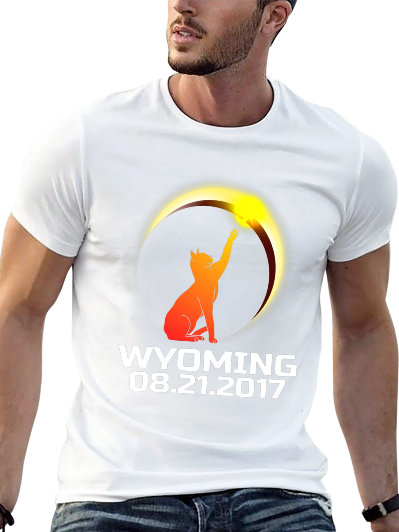 Wyoming Eclipse 2017 Cat T-Shirt