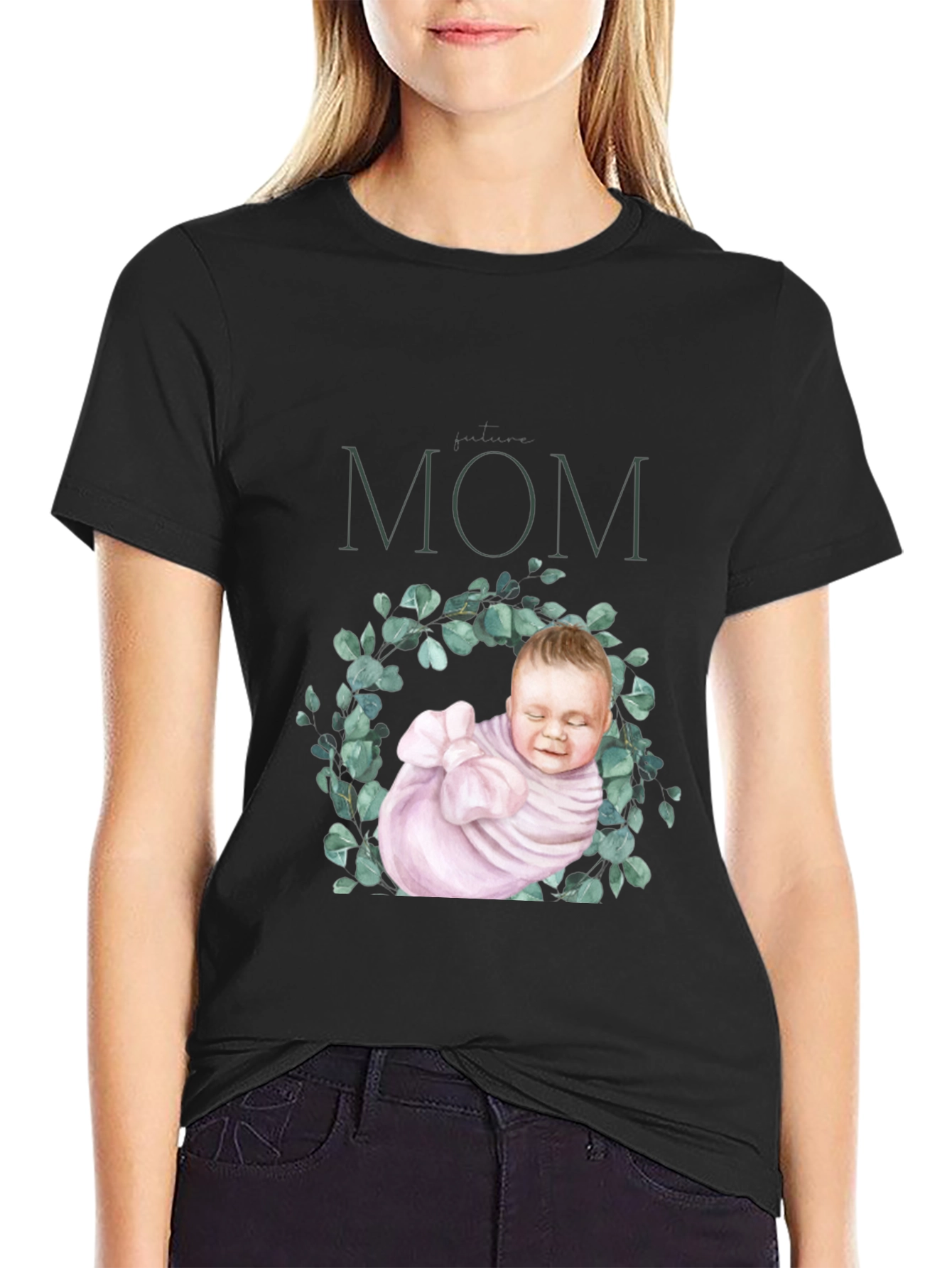 New Mom Baby Wreath T-Shirt