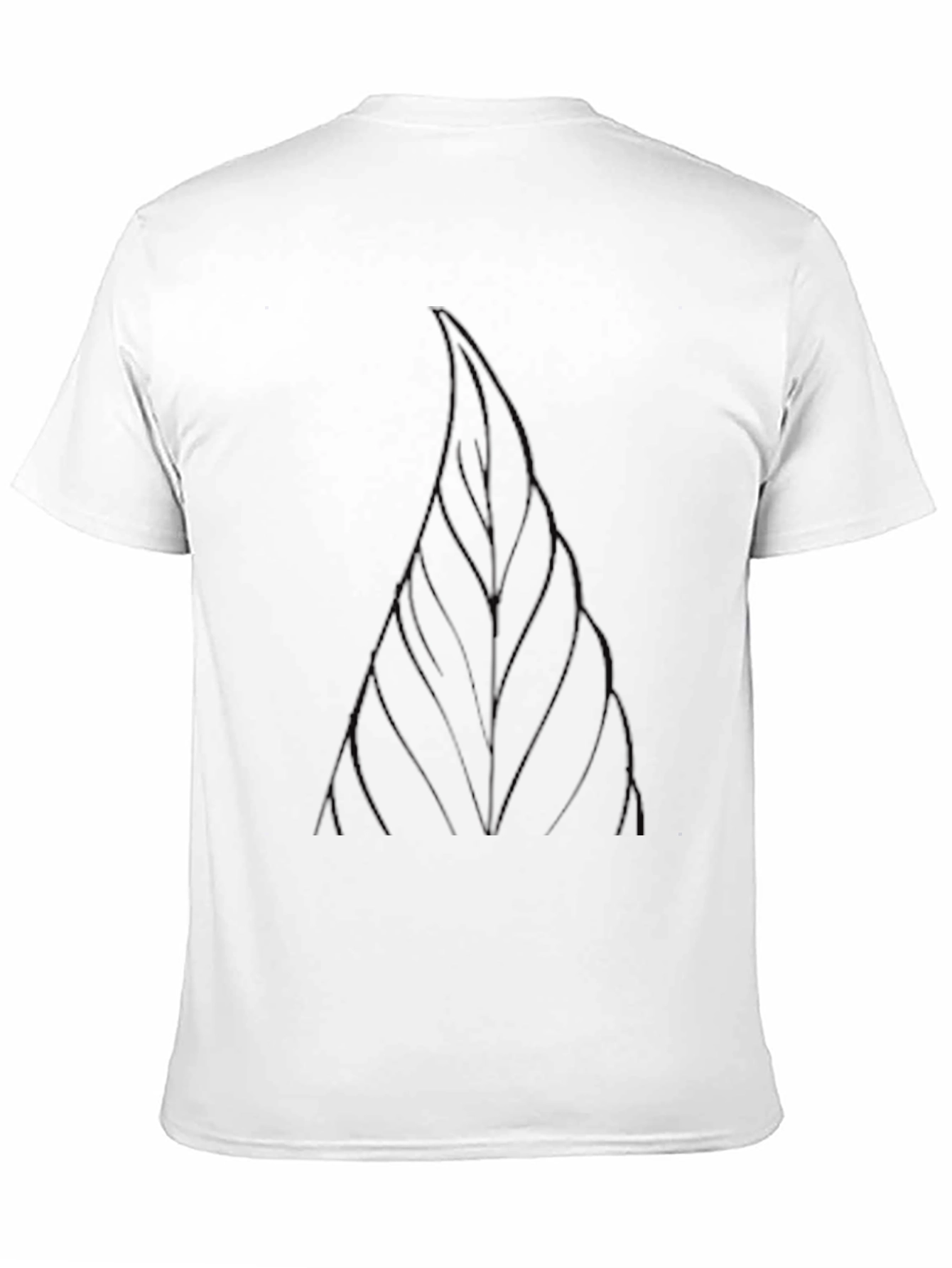 Mens Black Graphic Tee - Abstract Leaf Design
