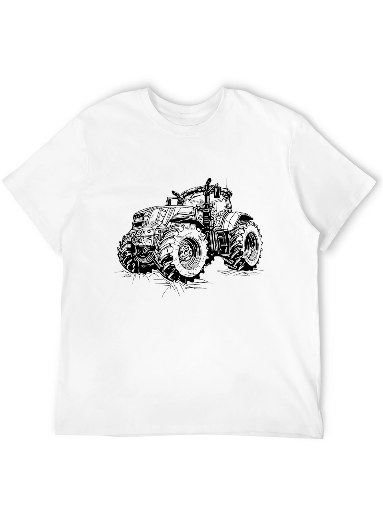 Tractor Graphic Tee - Black Cotton T-Shirt